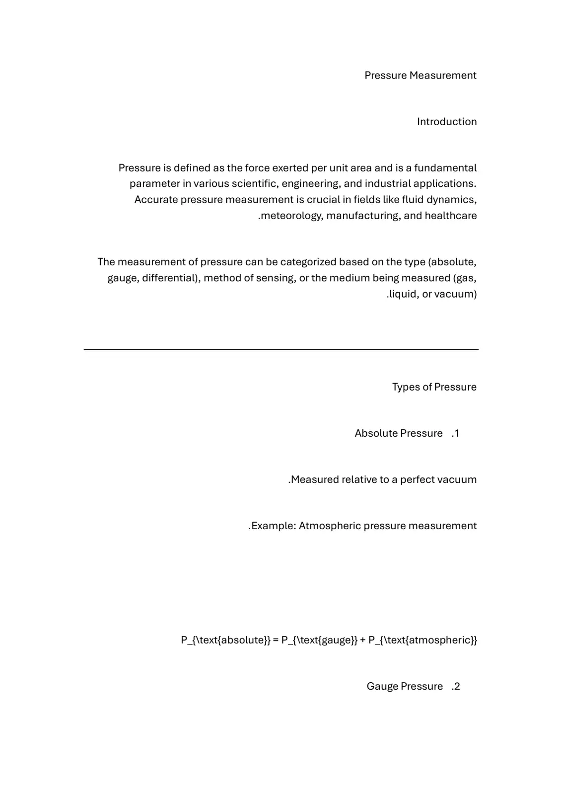 غلاف تقرير Pressure Measurement