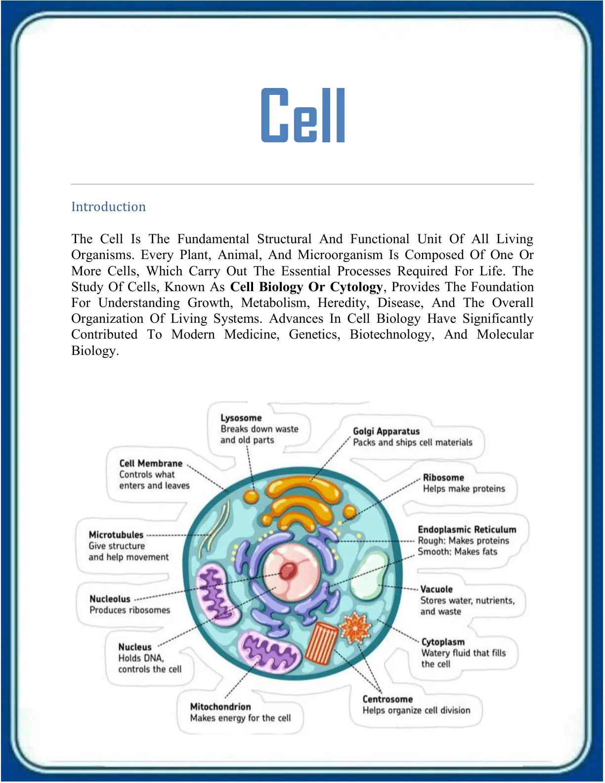 غلاف تقرير Cell