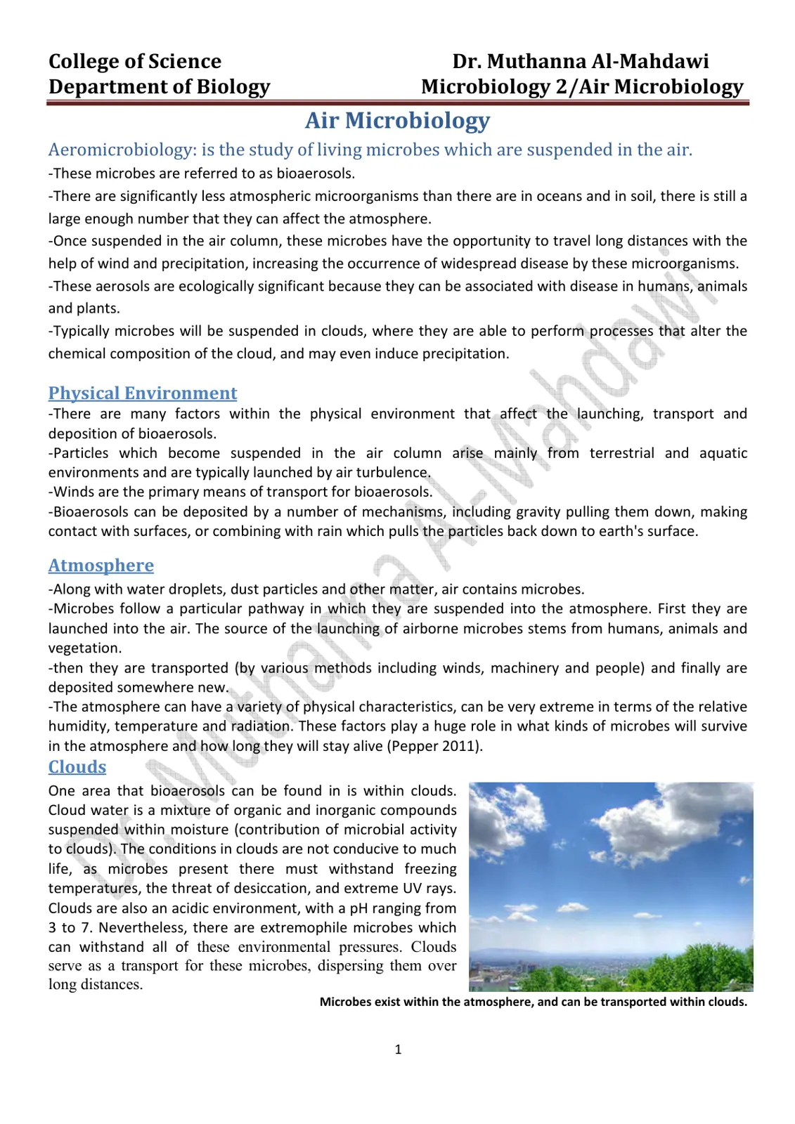 غلاف تقرير Air Microbiology