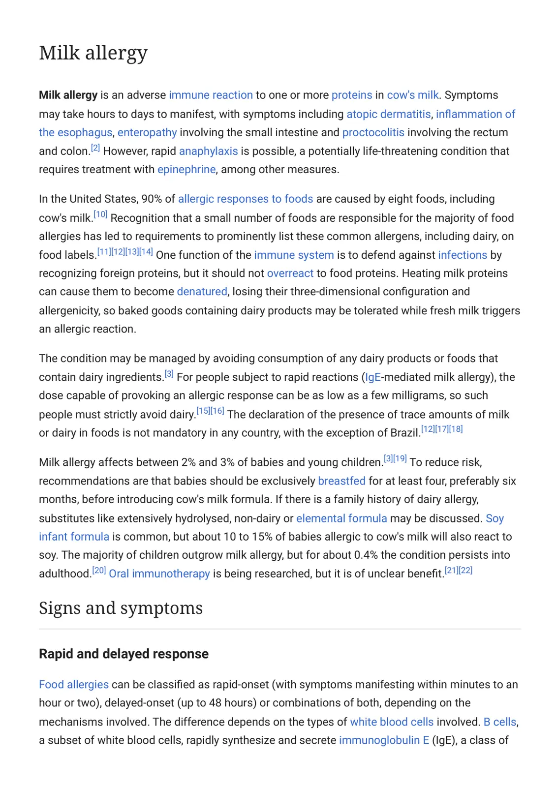 غلاف تقرير Milk allergy