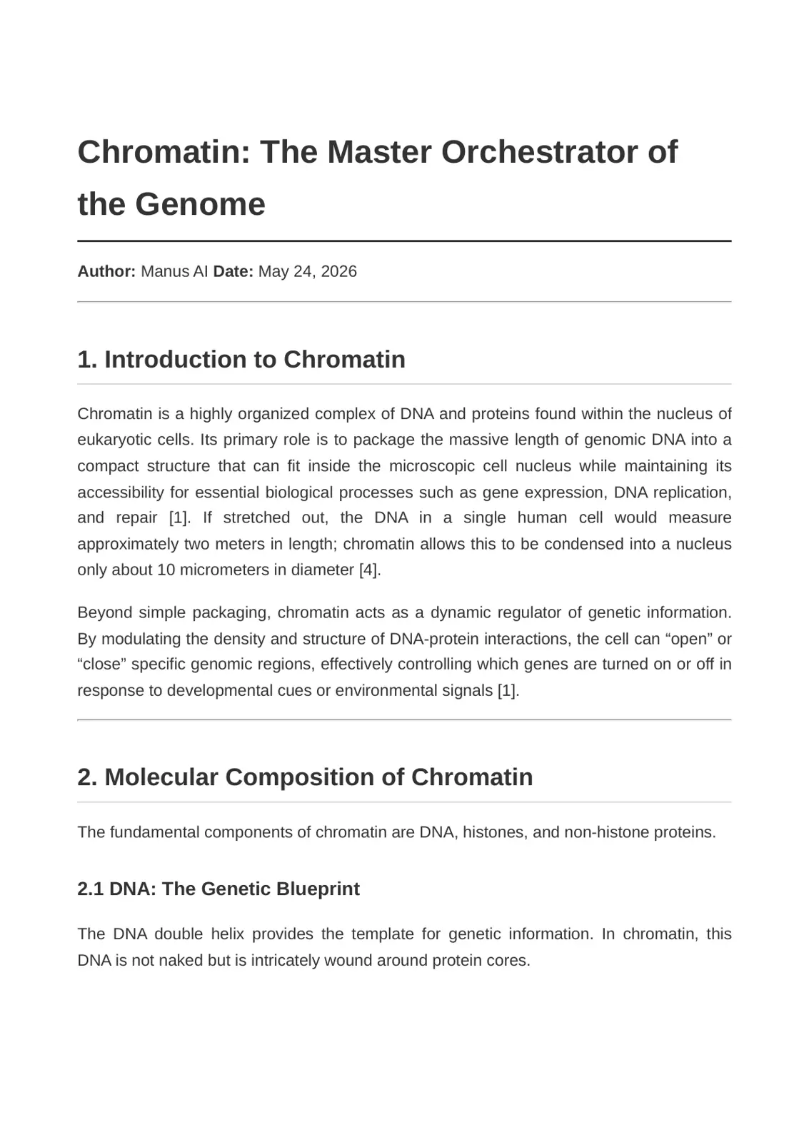 غلاف تقرير Chromatin: The Master Orchestrator of the Genome