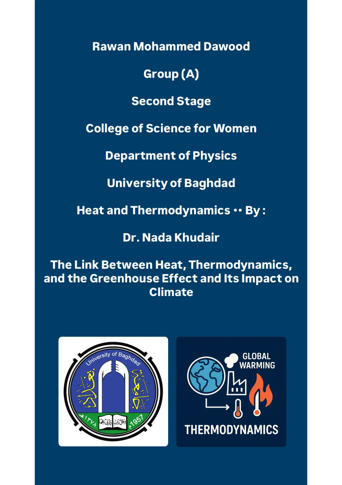 غلاف تقرير Heat and Thermodynamics – The Link Between Heat, Thermodynamics, and the Greenhouse Effect and Its Impact on Climate