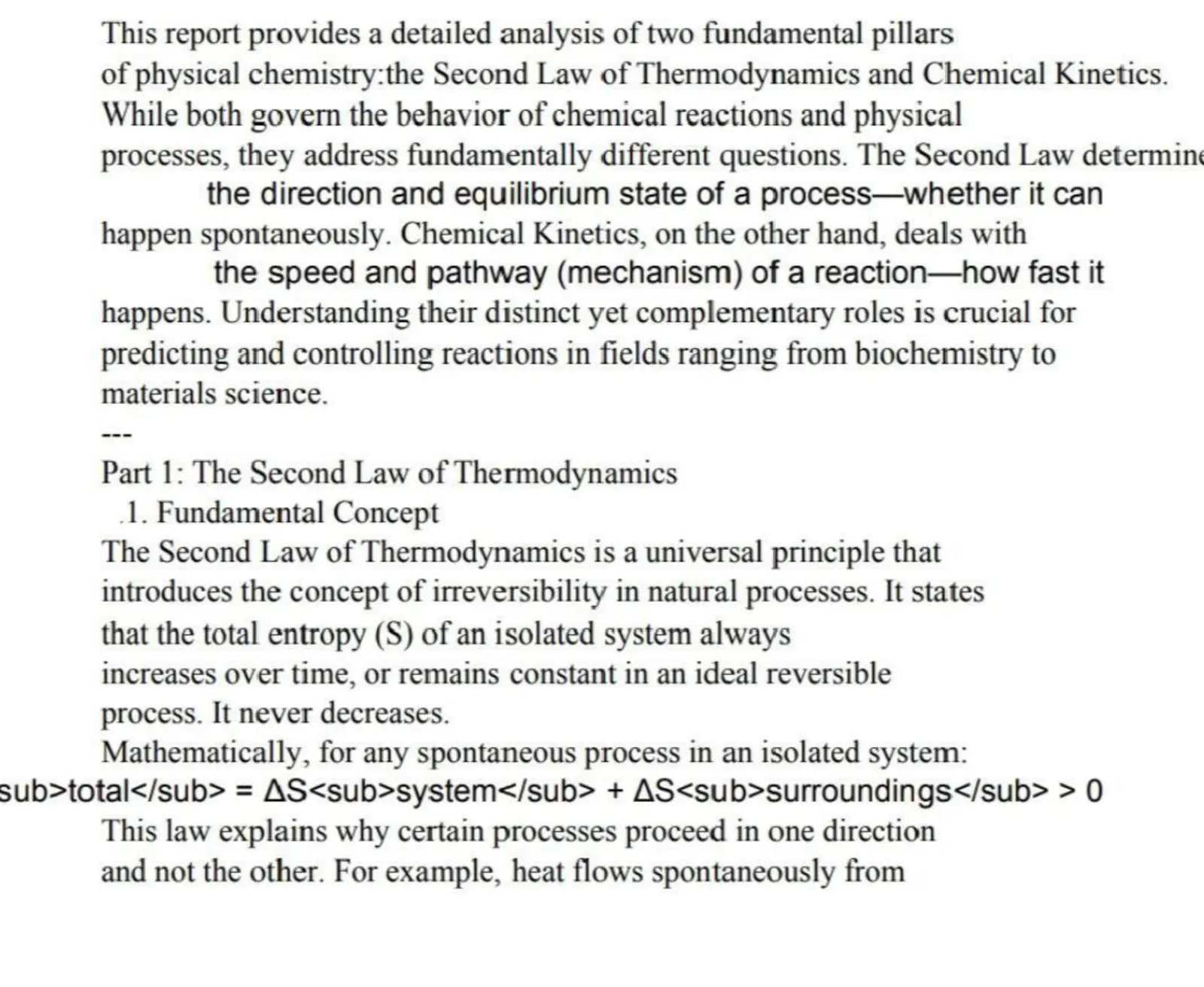 غلاف تقرير The Second Law of Thermodynamics and Chemical Kinetics
