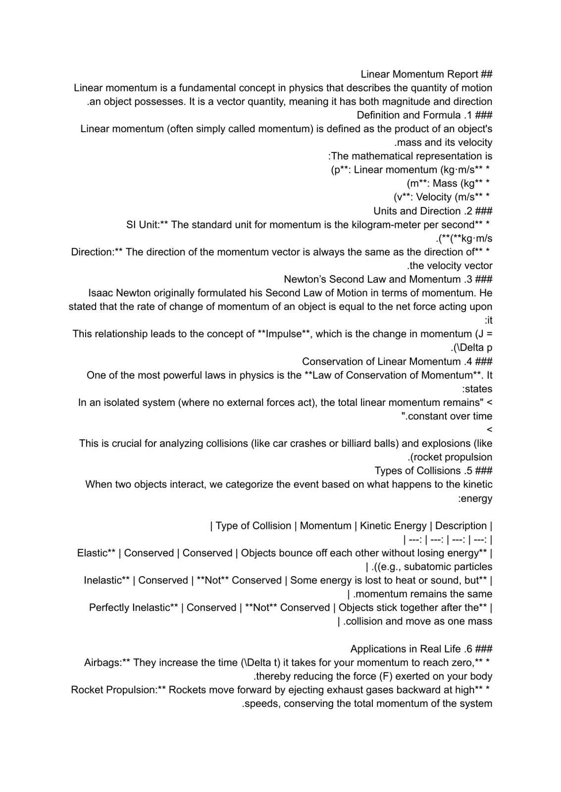 غلاف تقرير Linear Momentum Report