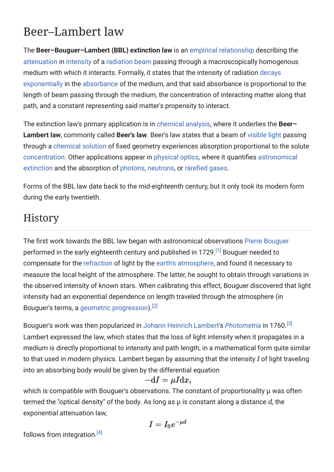 غلاف تقرير Beer-Lambert Law