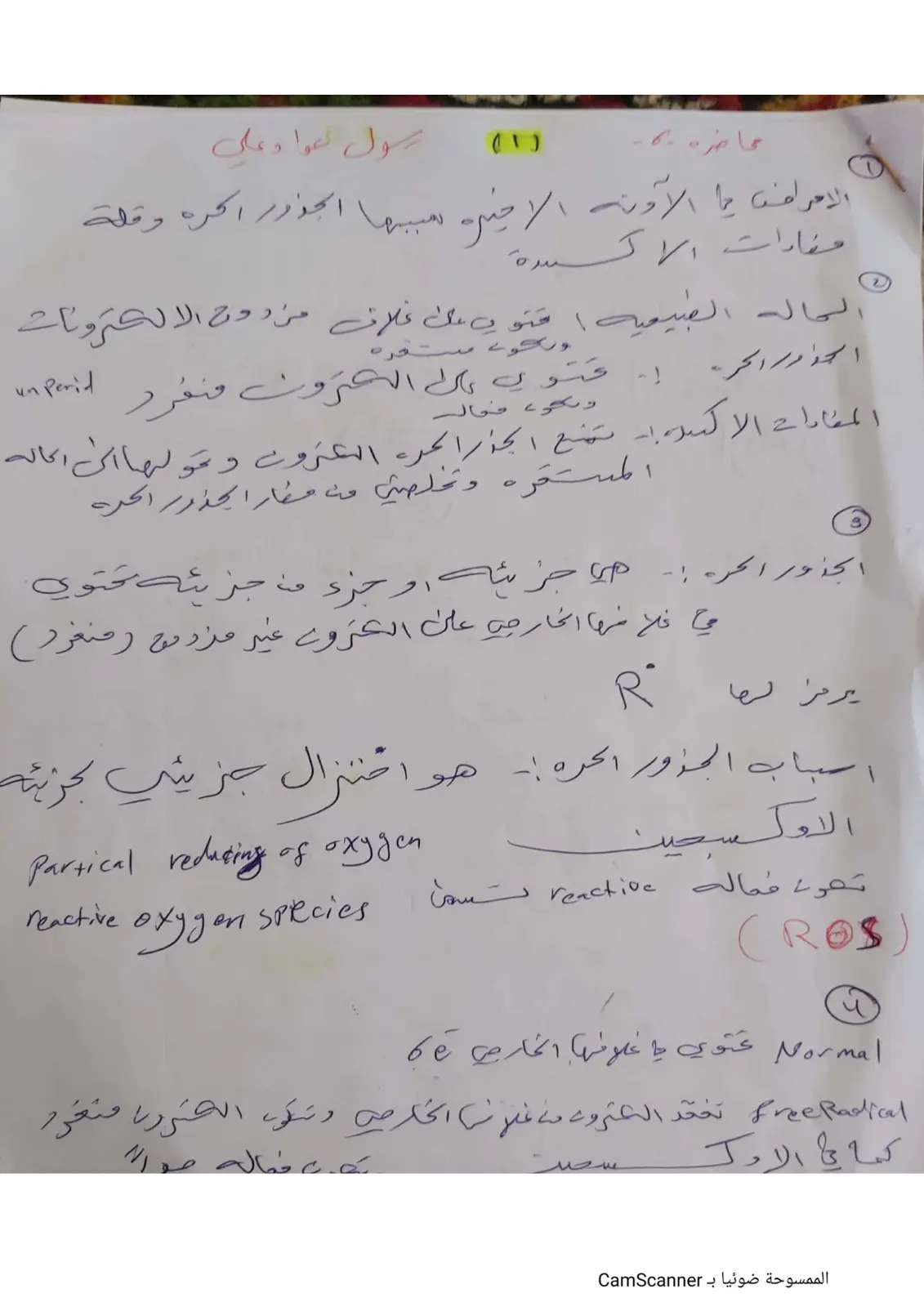 غلاف تقرير مضادات الأكسدة والجذور الحرة