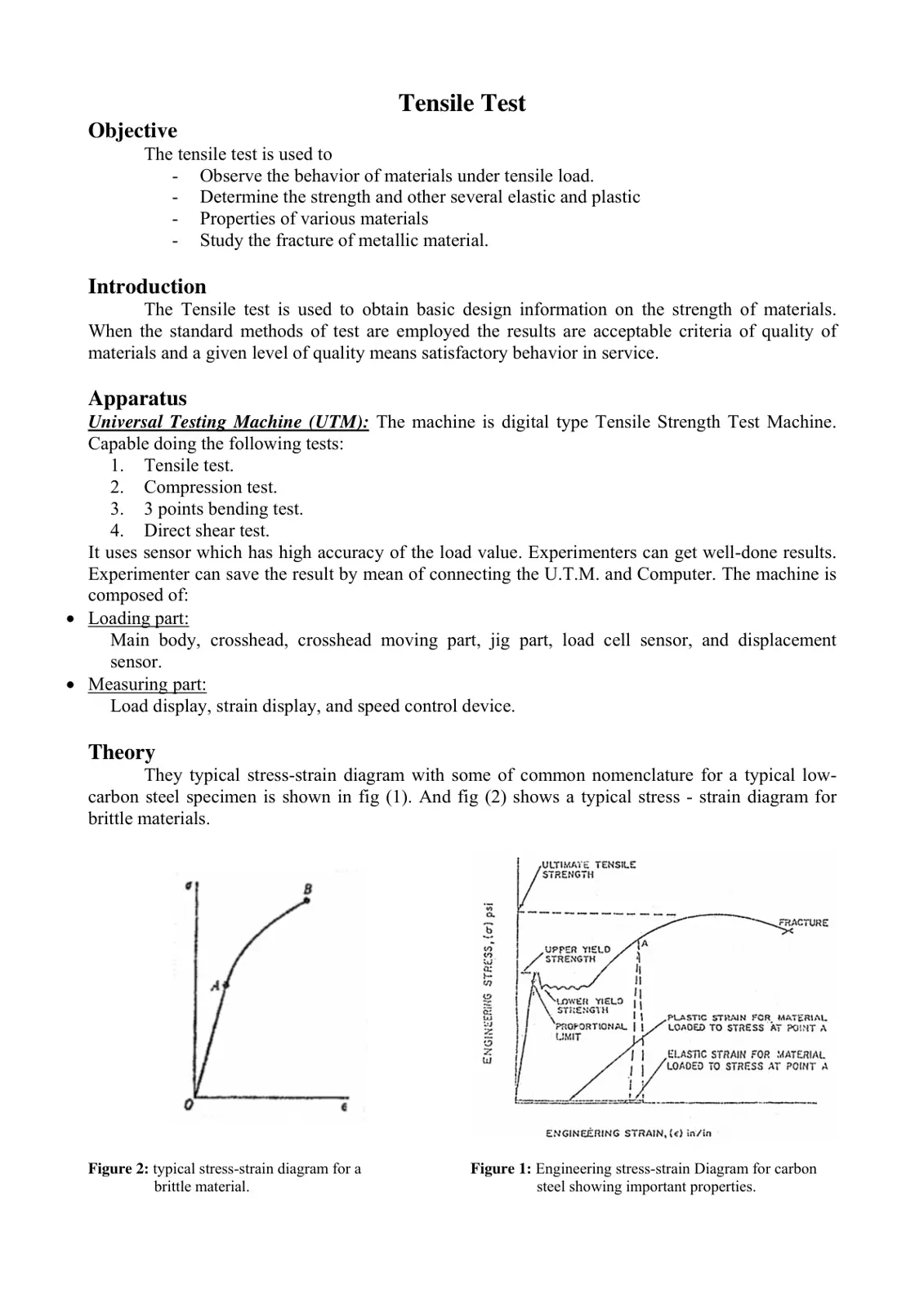 غلاف تقرير Tensile Test