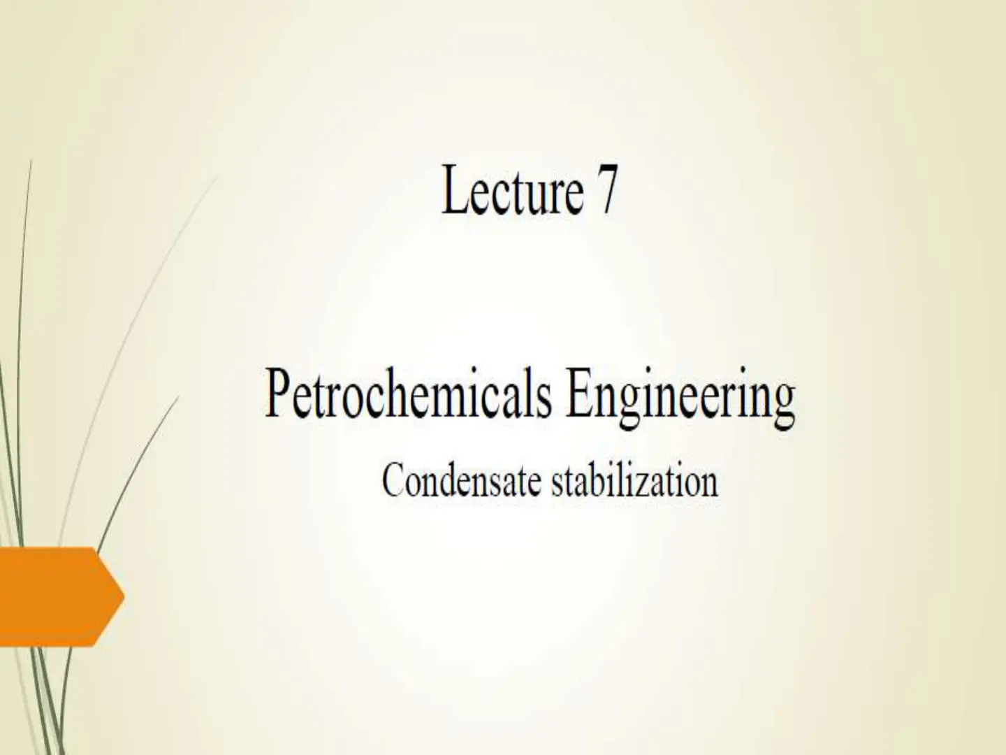 غلاف تقرير Condensate stabilization