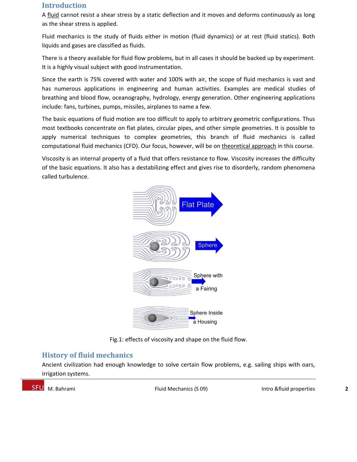 غلاف تقرير Fluid Mechanics (S 09) Intro &fluid properties