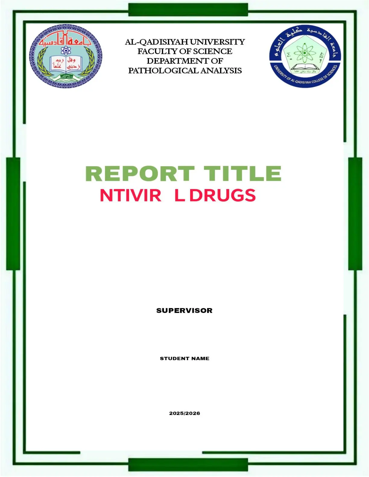 غلاف تقرير ANTIVIRAL DRUGS