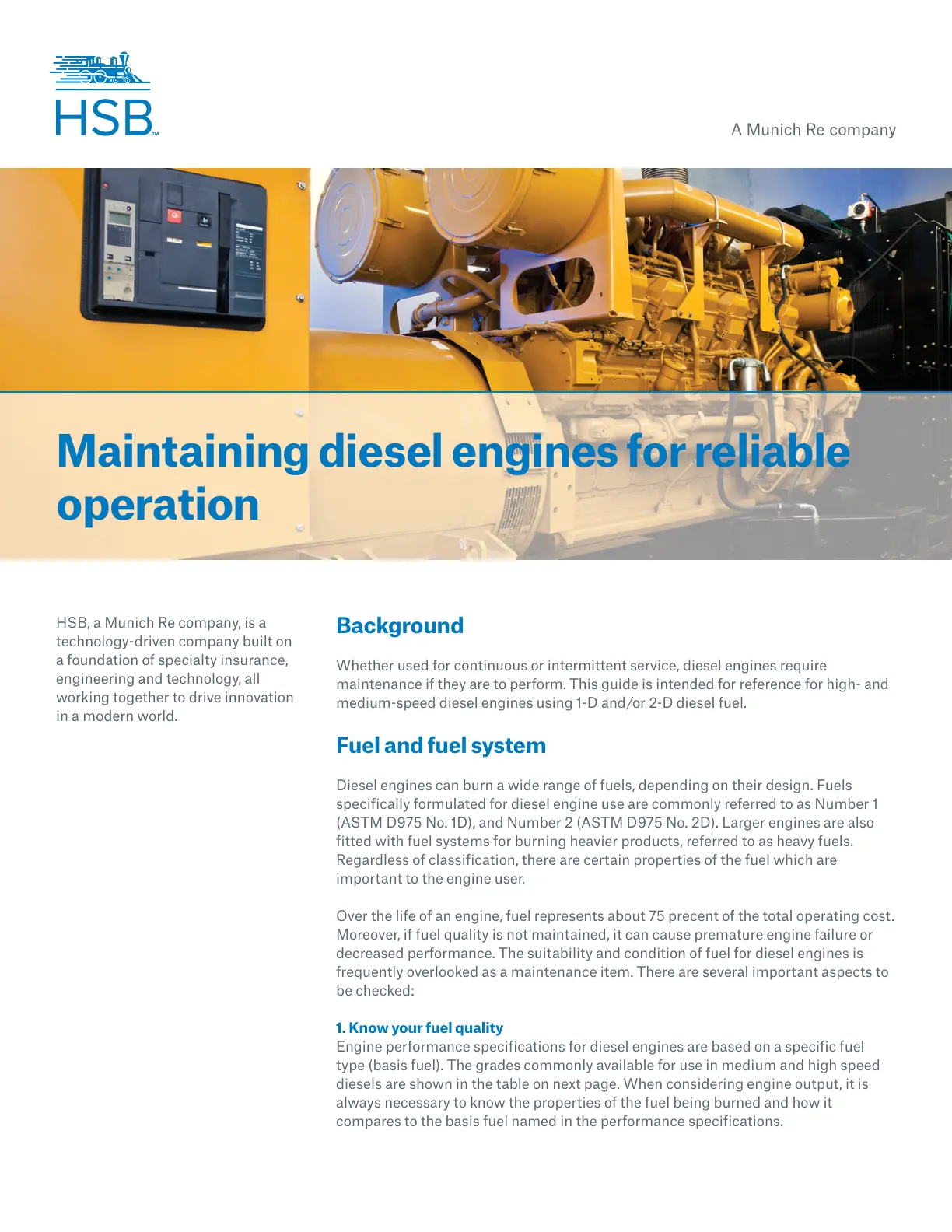 غلاف تقرير Maintaining diesel engines for reliable operation