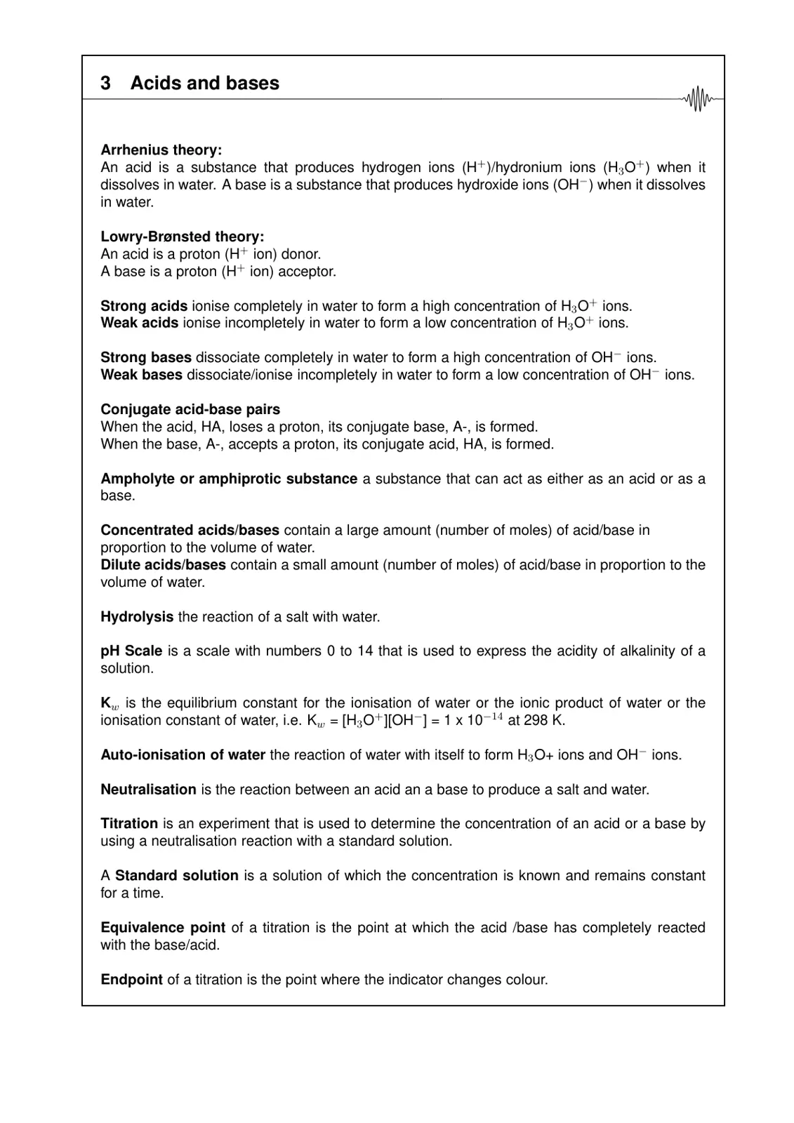 غلاف تقرير Acids and bases