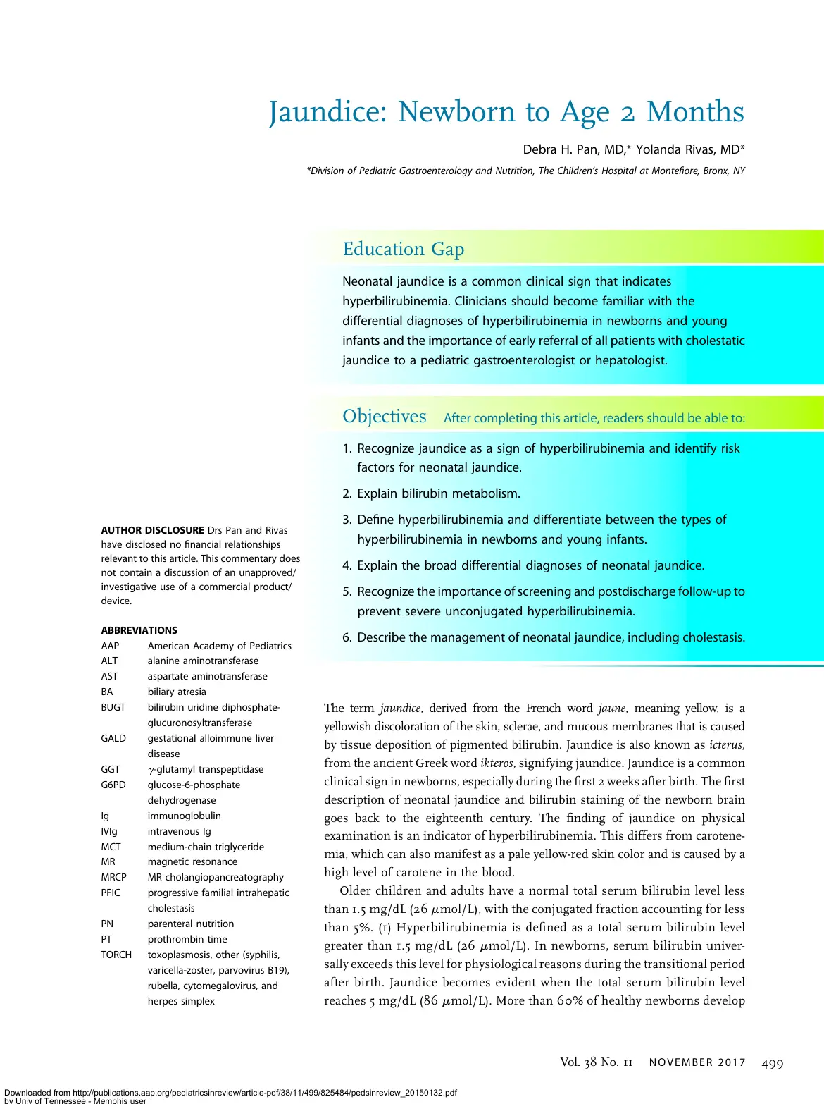 غلاف تقرير Jaundice: Newborn to Age 2 Months