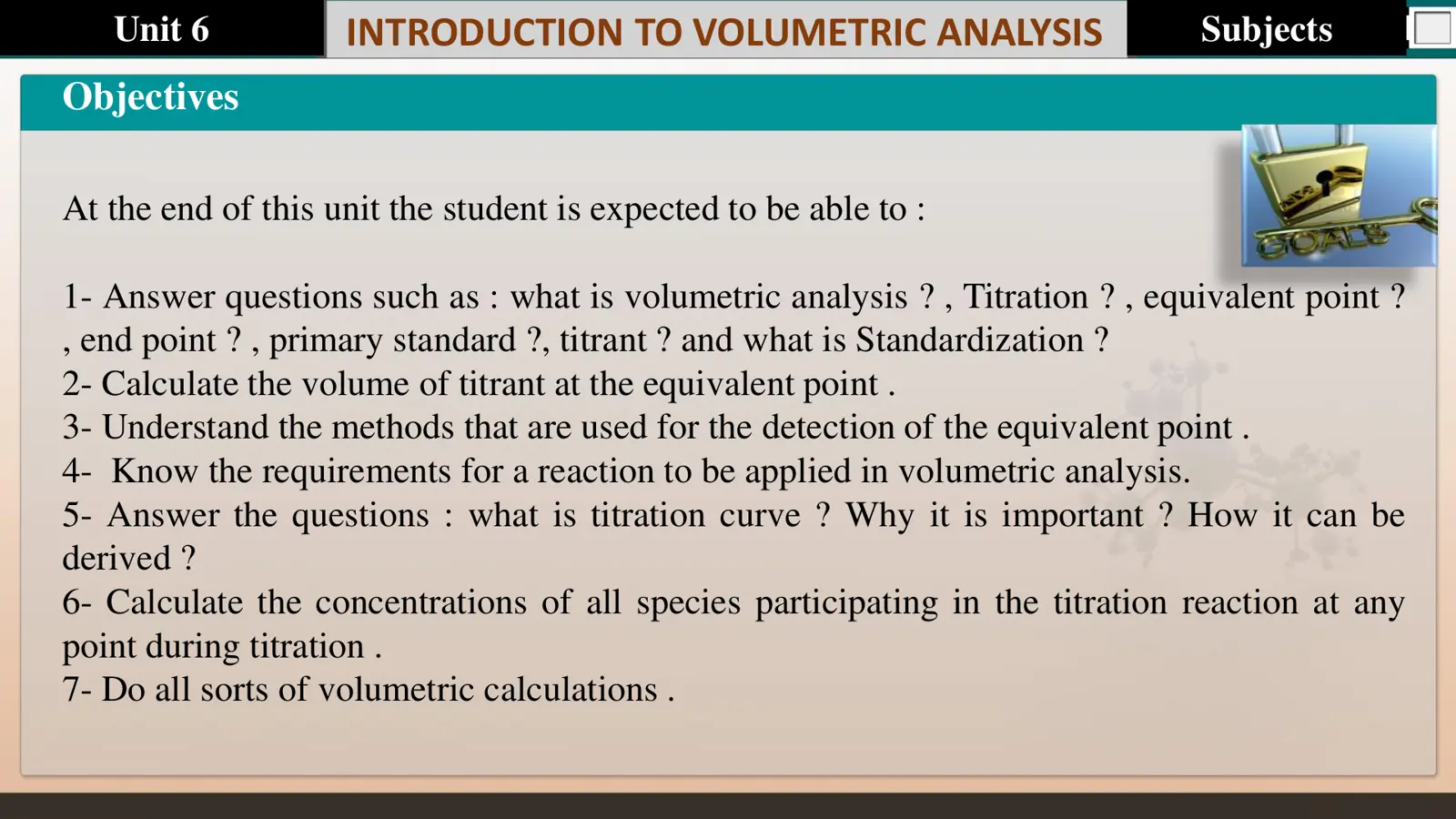 غلاف تقرير Introduction to Volumetric Analysis