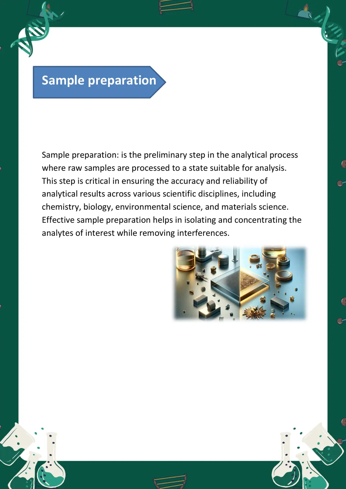 غلاف تقرير Sample Preparation
