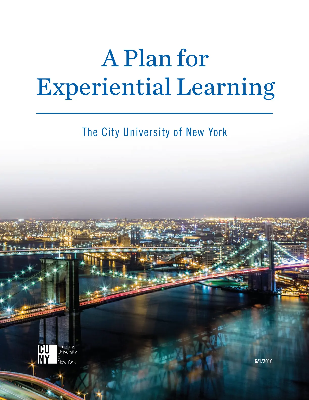 غلاف تقرير A Plan for Experiential Learning