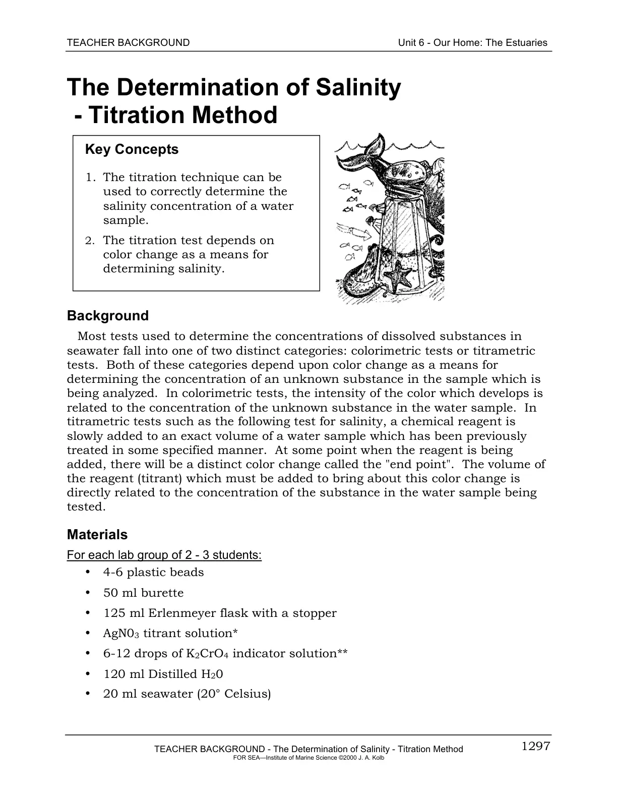 غلاف تقرير The Determination of Salinity - Titration Method