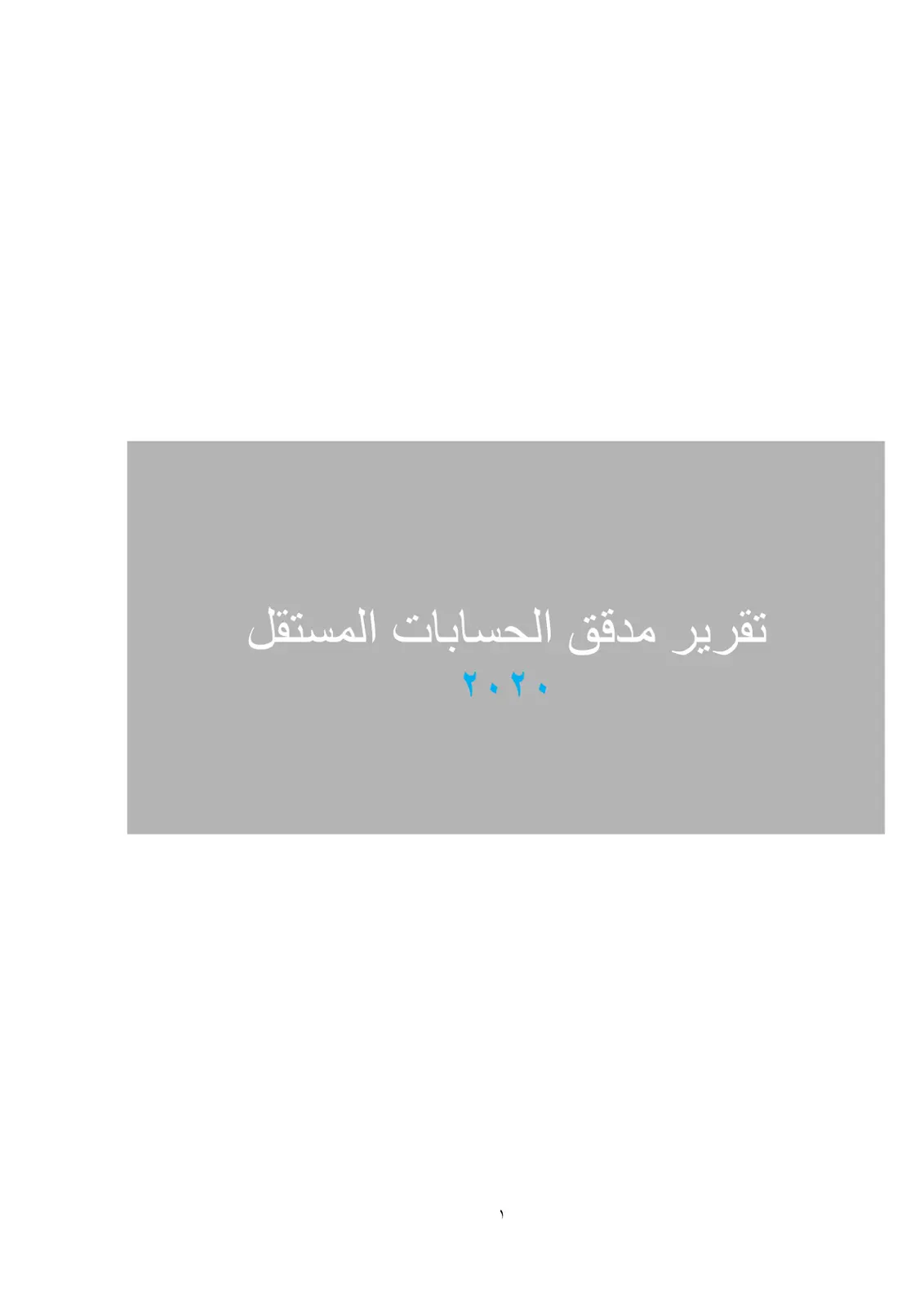 غلاف تقرير تقرير مدقق الحسابات المستقل