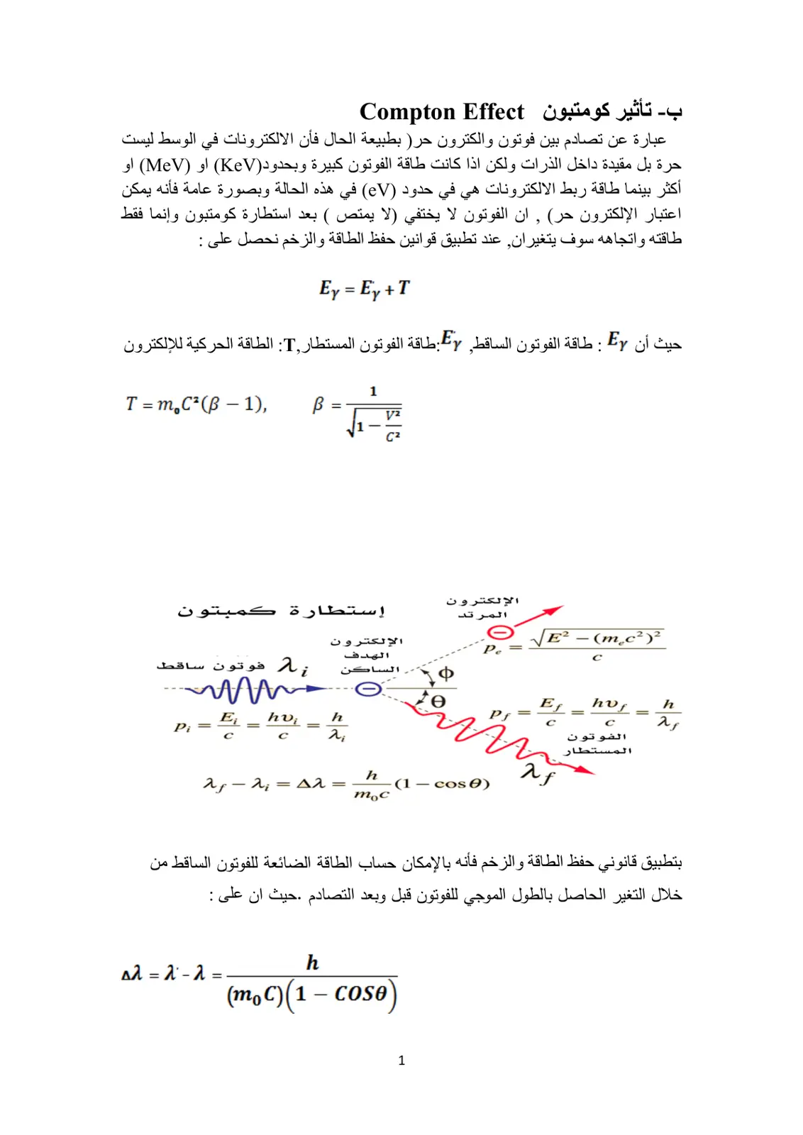 غلاف تقرير تأثير كومبتون Compton Effect