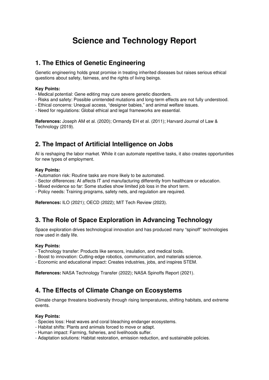 غلاف تقرير The Ethics of Genetic Engineering