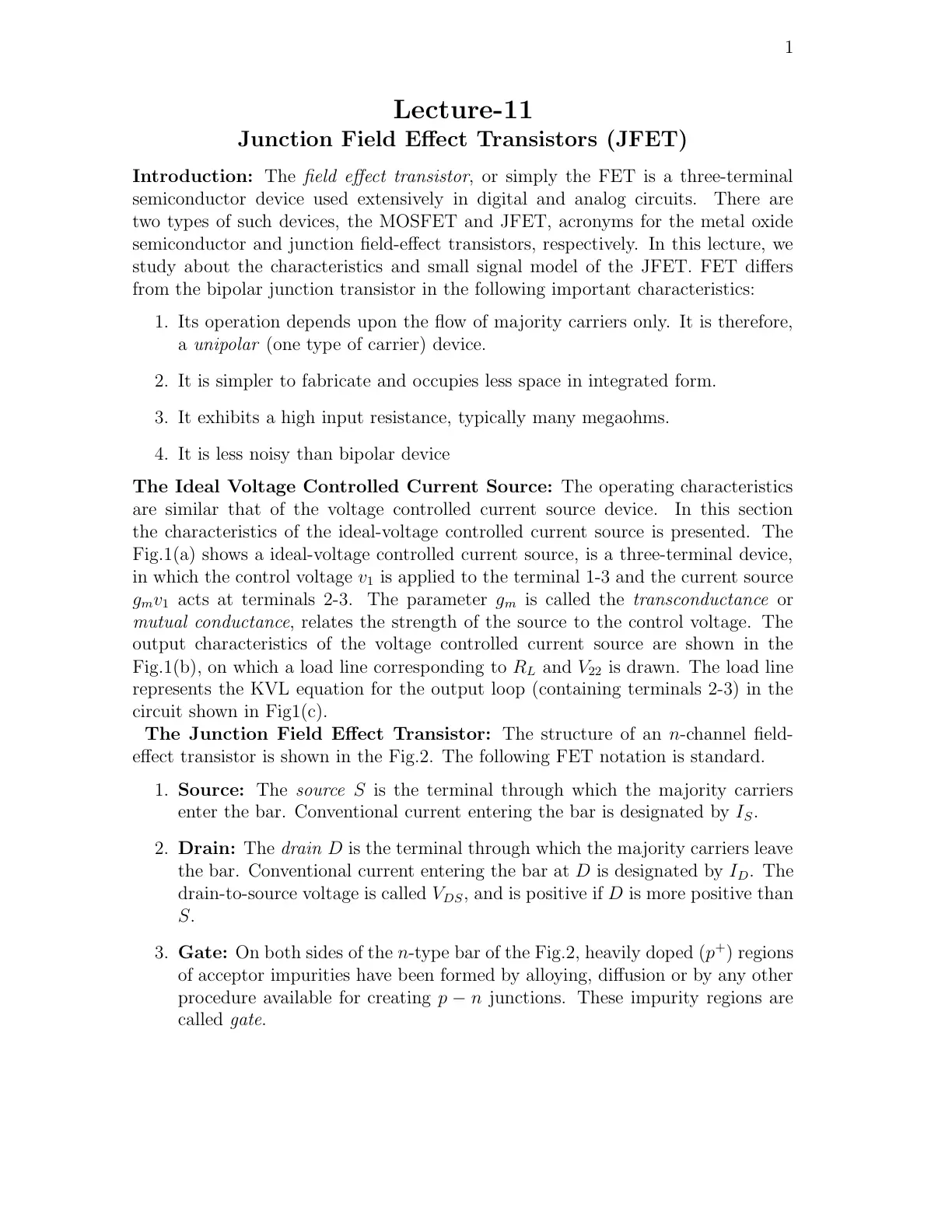 غلاف تقرير Junction Field Effect Transistors (JFET)