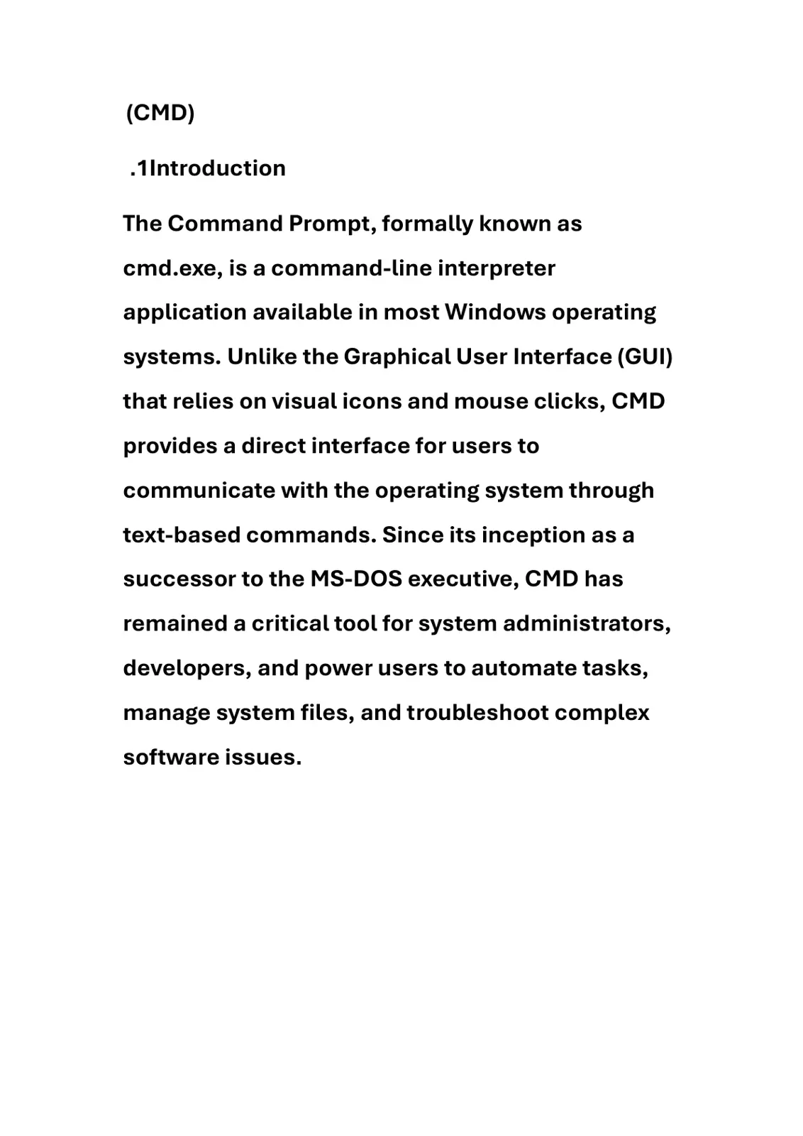غلاف تقرير Command Prompt (CMD)