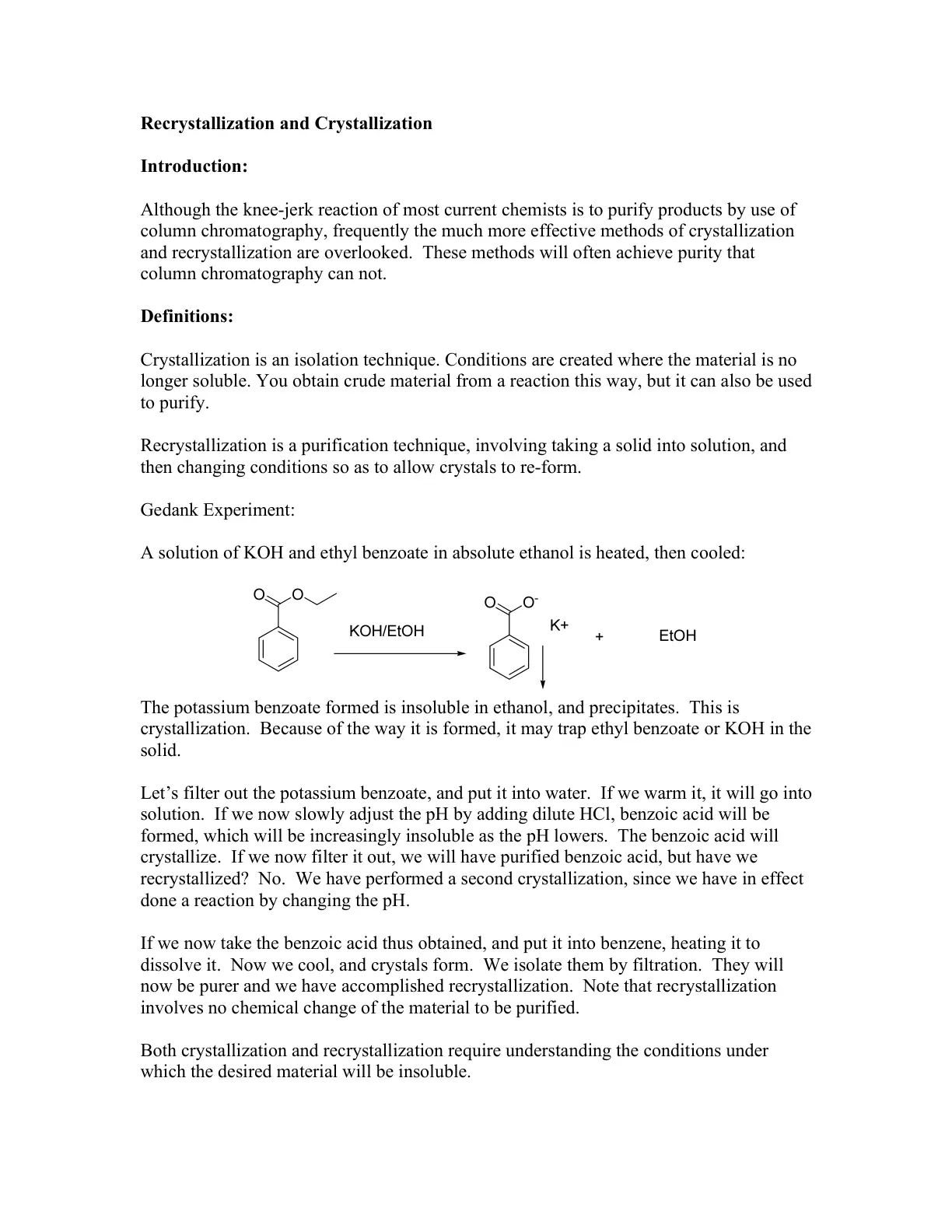 غلاف تقرير Recrystallization and Crystallization