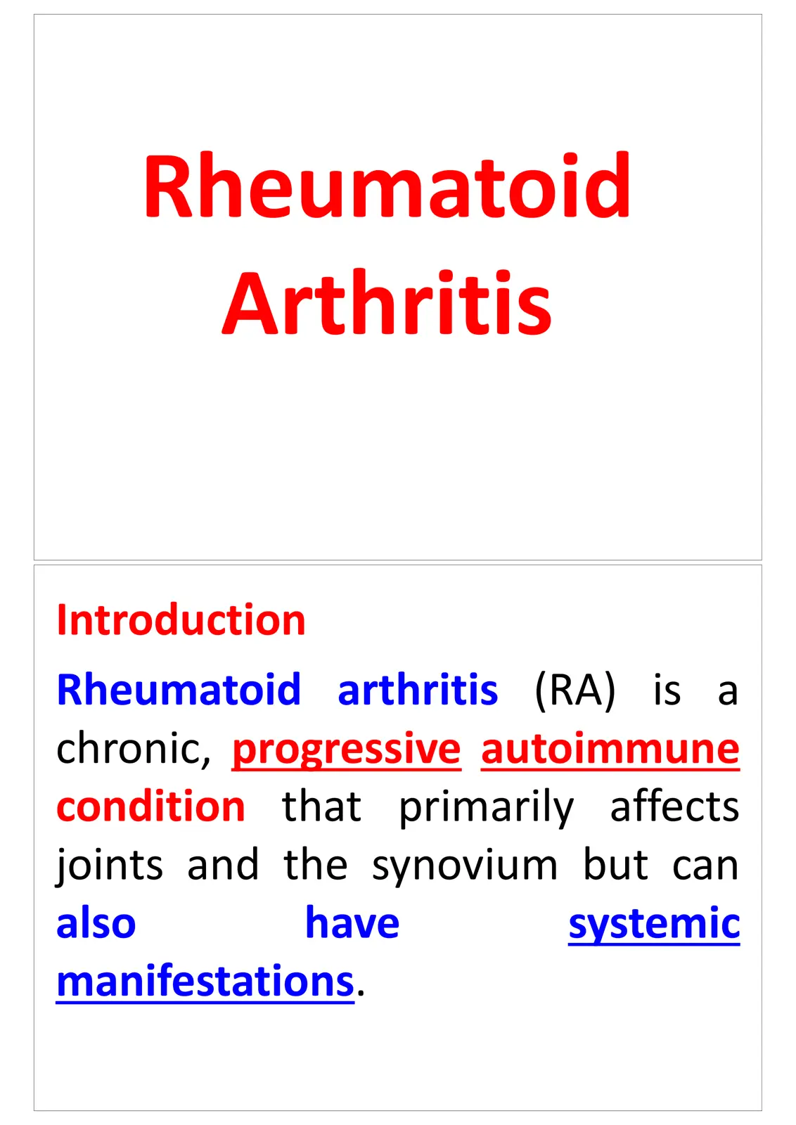 غلاف تقرير Rheumatoid Arthritis