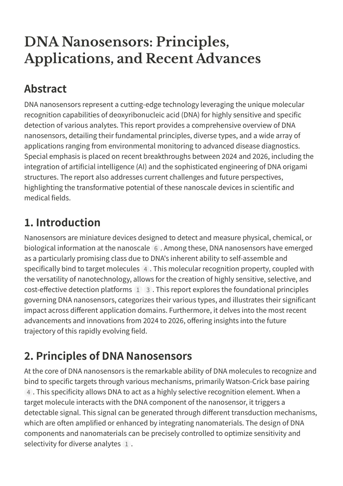 غلاف تقرير DNA Nanosensors: Principles, Applications, and Recent Advances