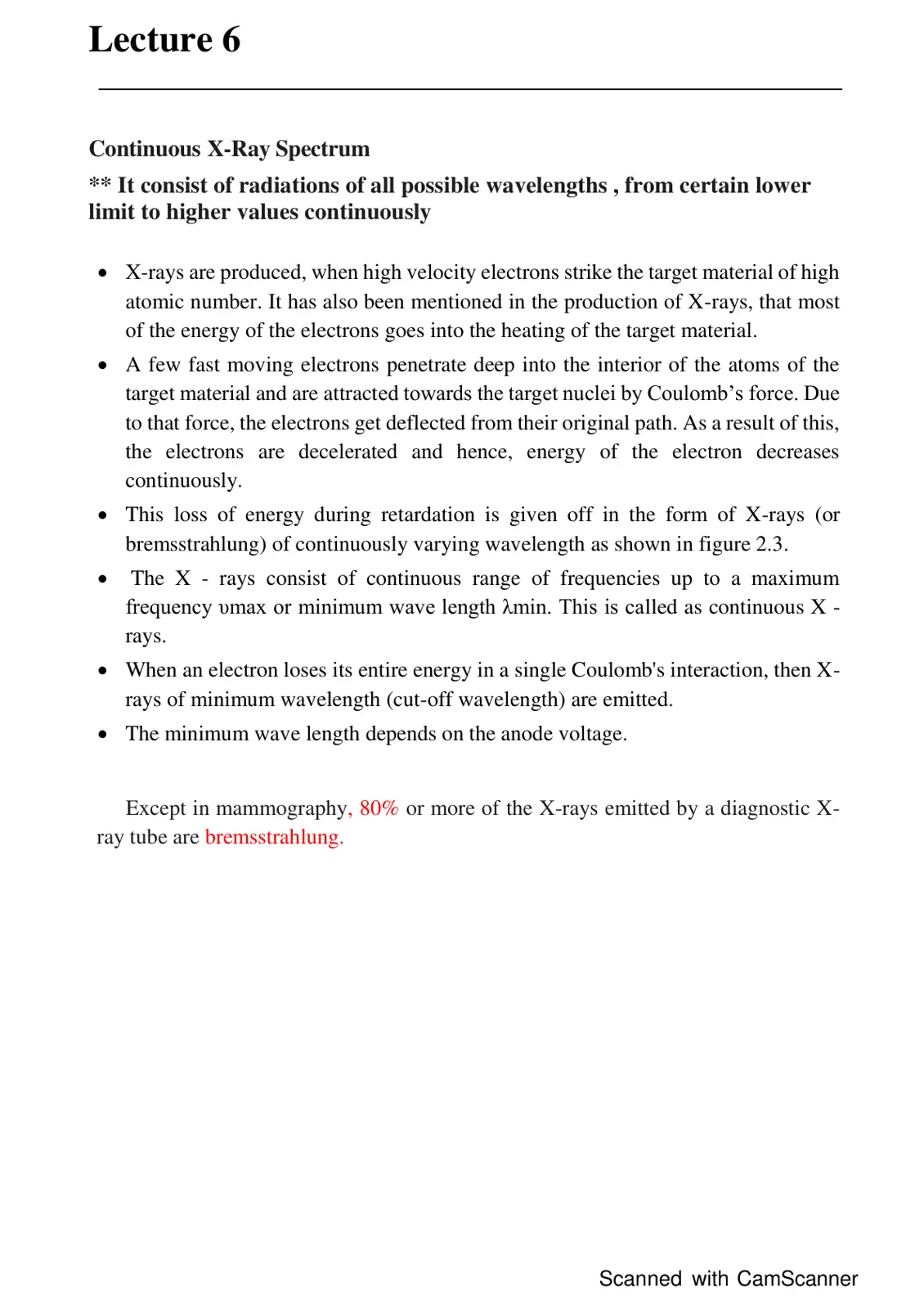 غلاف تقرير Lecture 6: Continuous X-Ray Spectrum