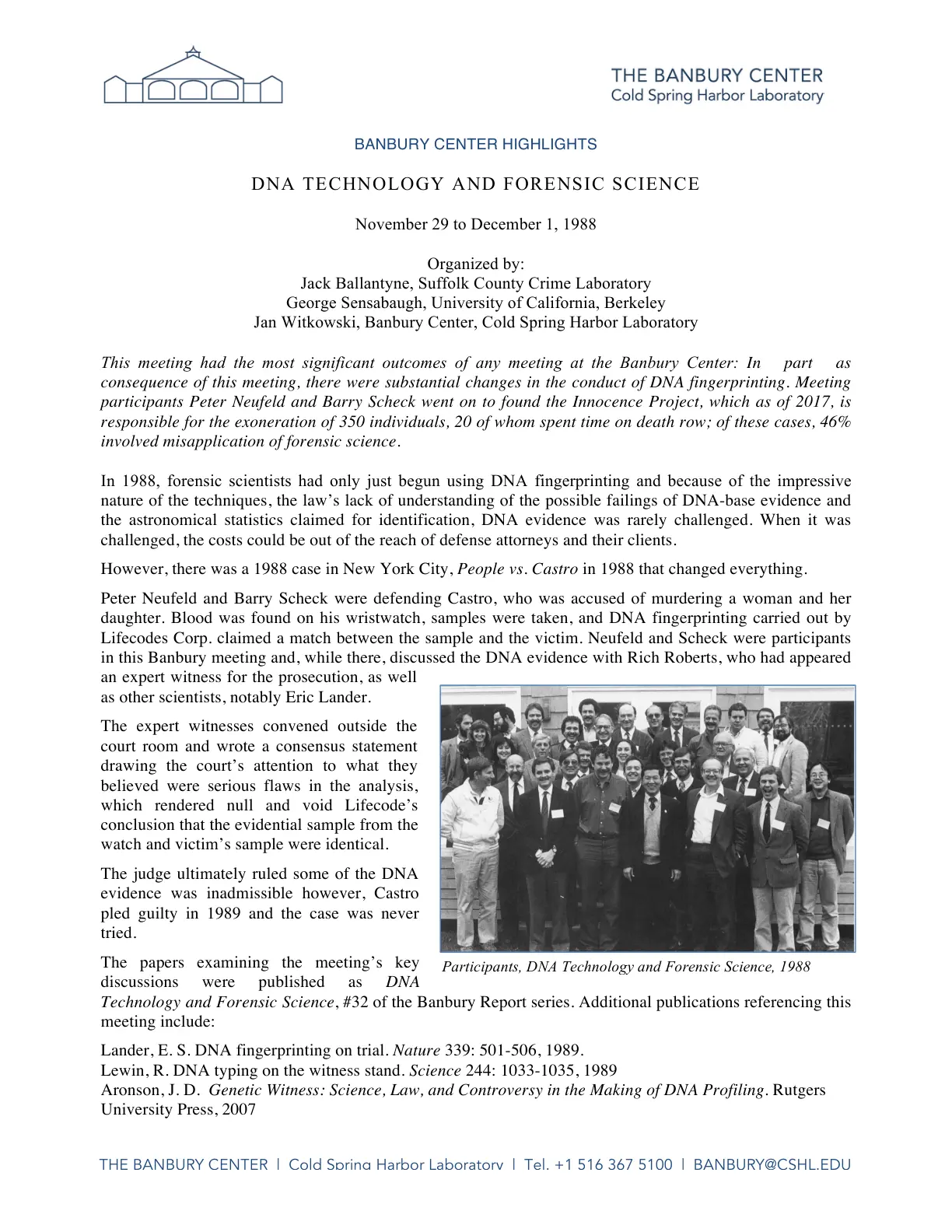 غلاف تقرير DNA TECHNOLOGY AND FORENSIC SCIENCE
