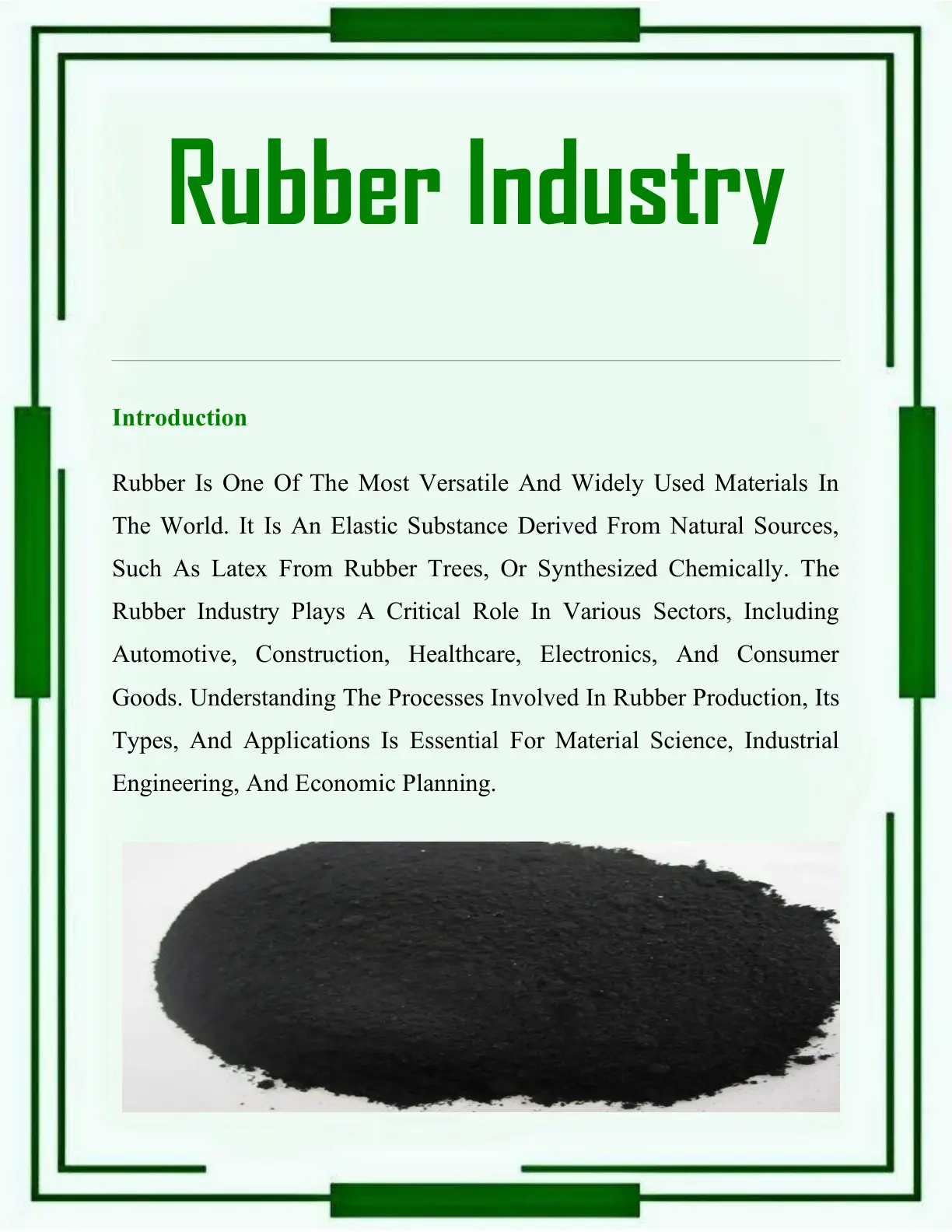 غلاف تقرير Rubber Industry