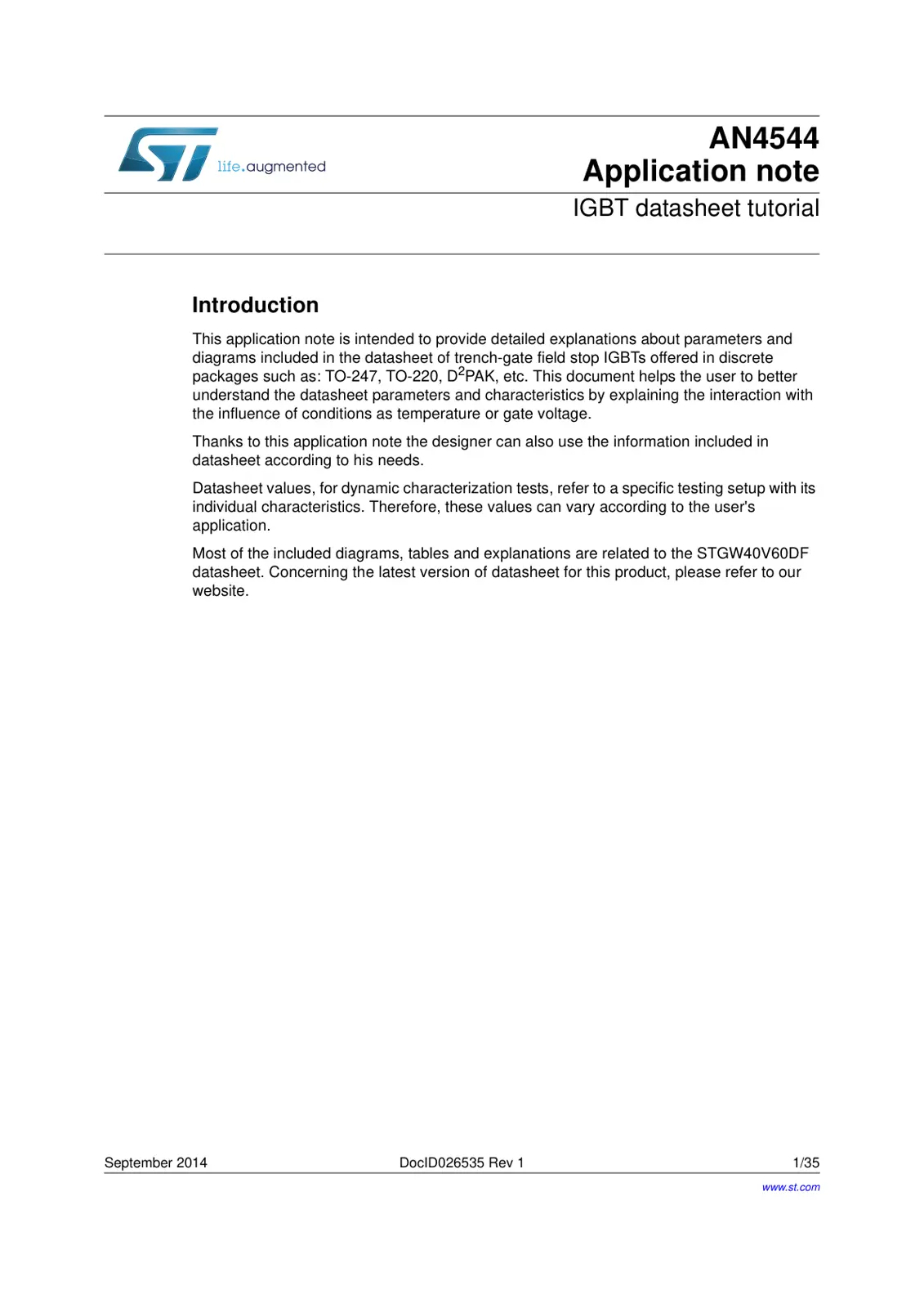 غلاف تقرير IGBT datasheet tutorial