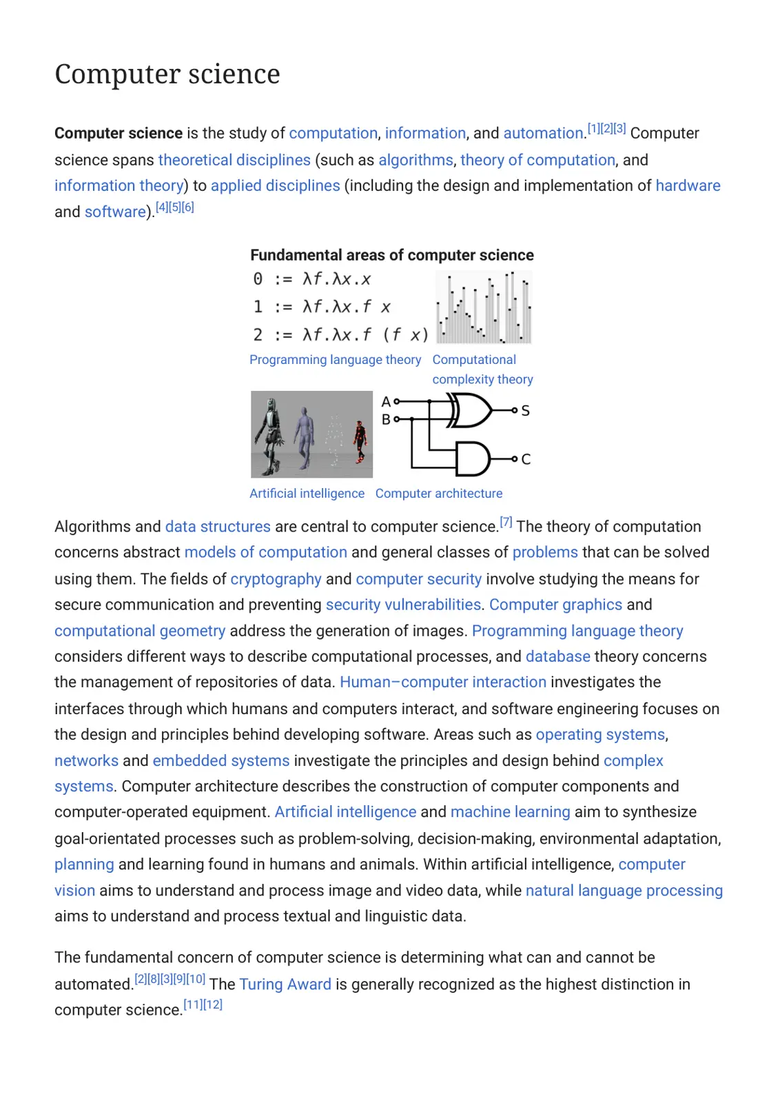 غلاف تقرير Computer science