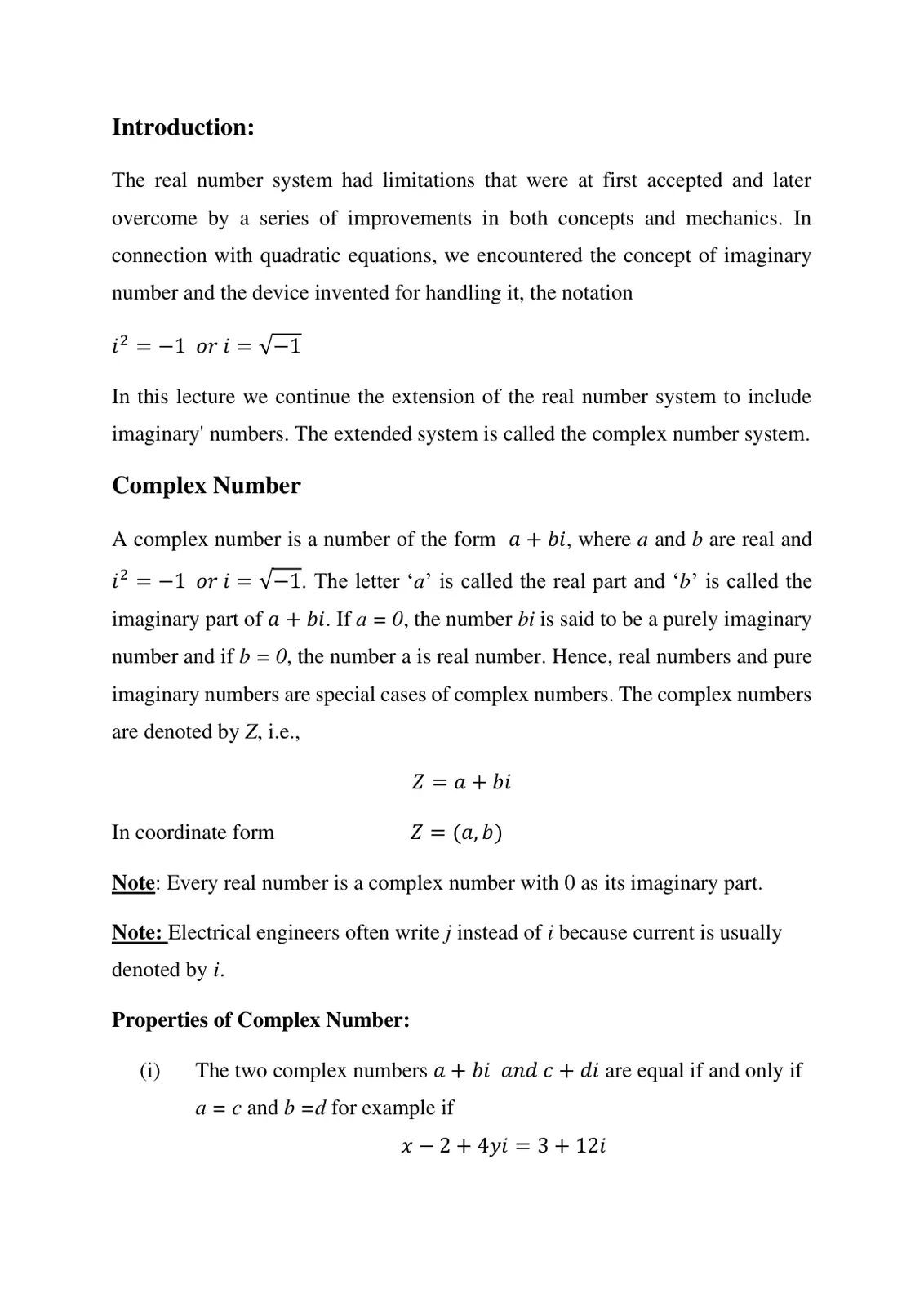 غلاف تقرير Complex Number