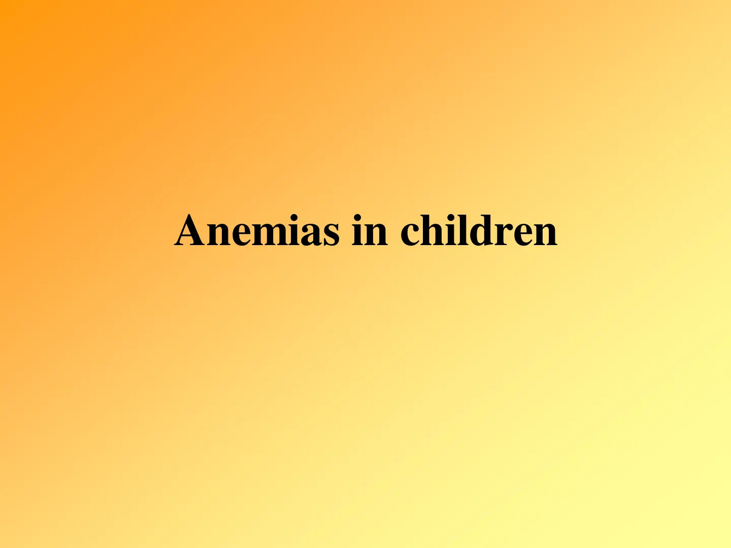 غلاف تقرير Anemias in Children