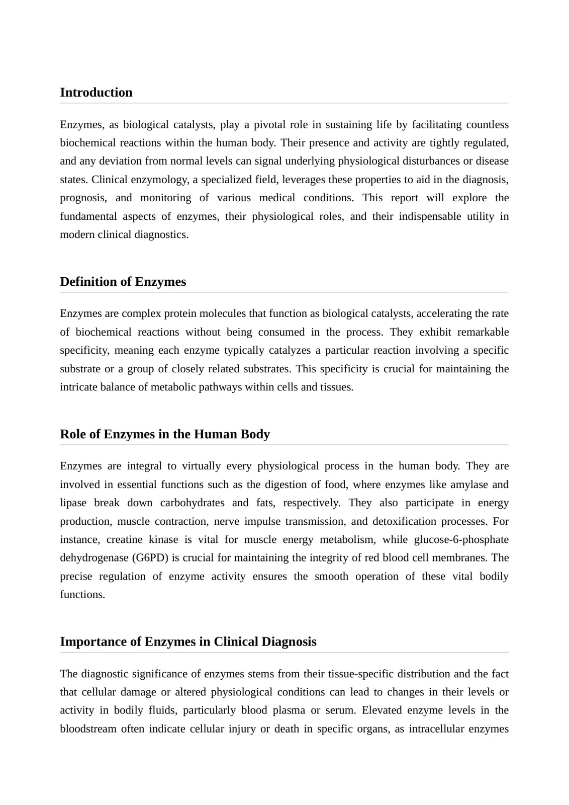 غلاف تقرير Clinical Enzymology