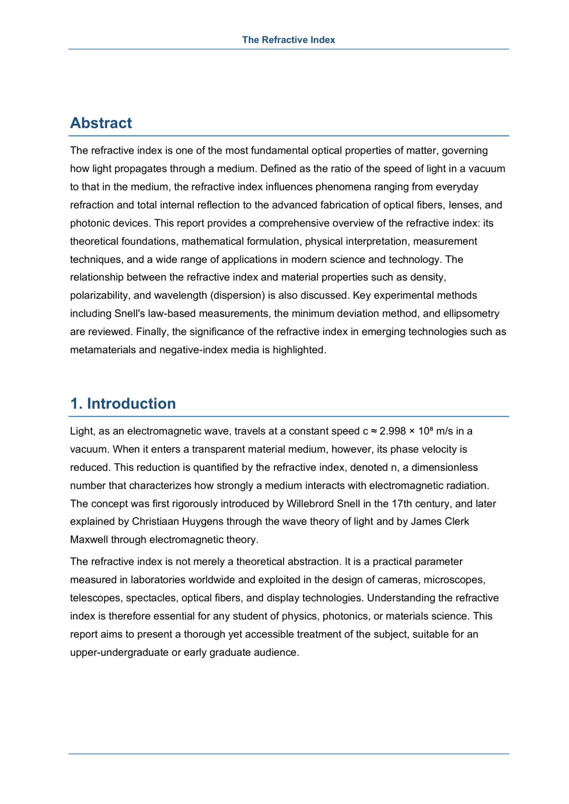 غلاف تقرير The Refractive Index