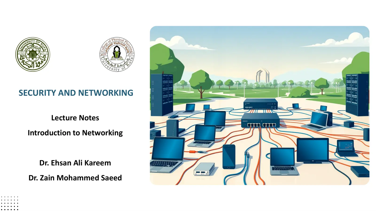 غلاف تقرير SECURITY AND NETWORKING Lecture Notes Introduction to Networking