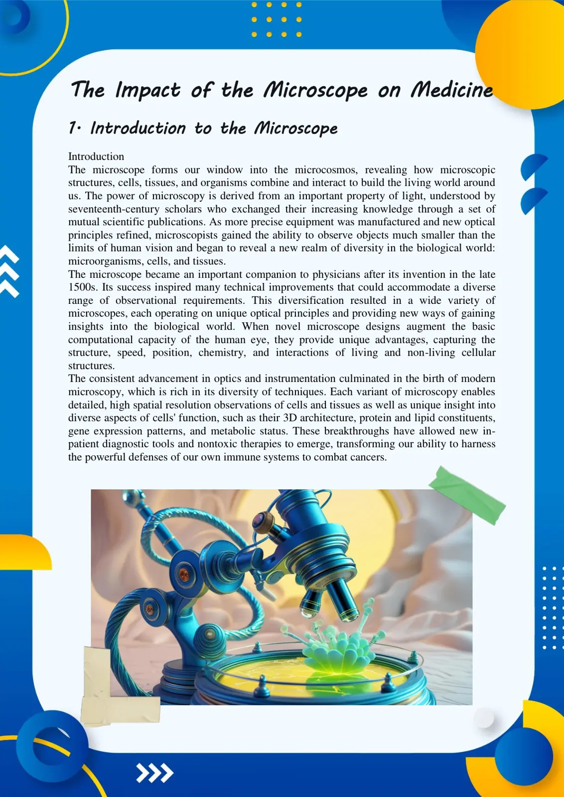 غلاف تقرير The Impact of the Microscope on Medicine