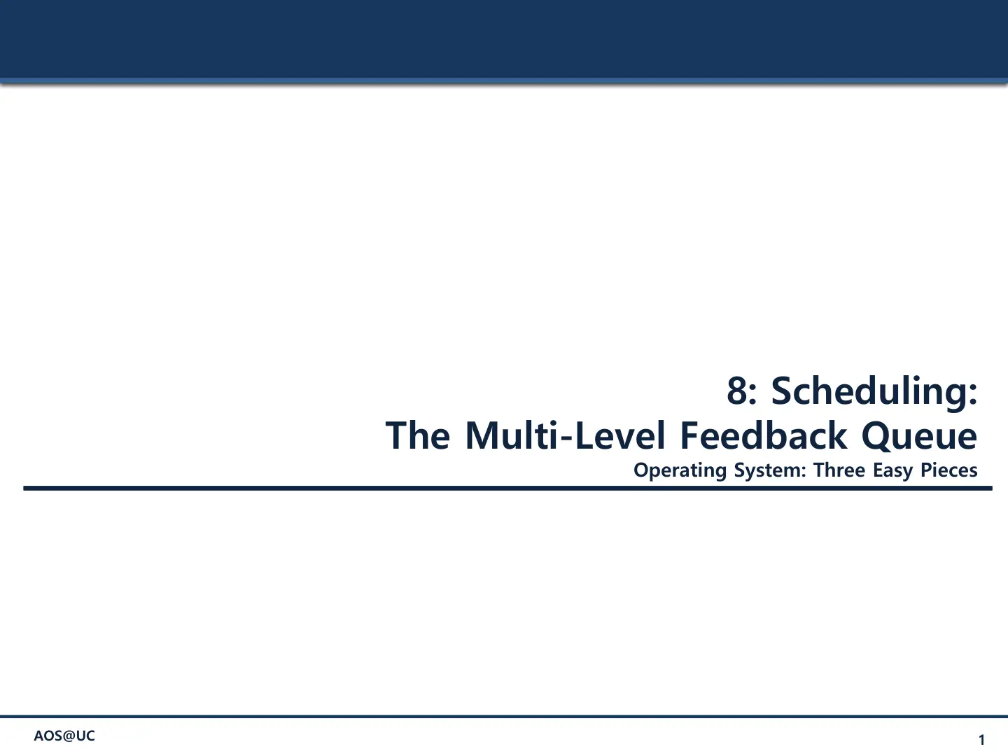 غلاف تقرير Scheduling: The Multi-Level Feedback Queue