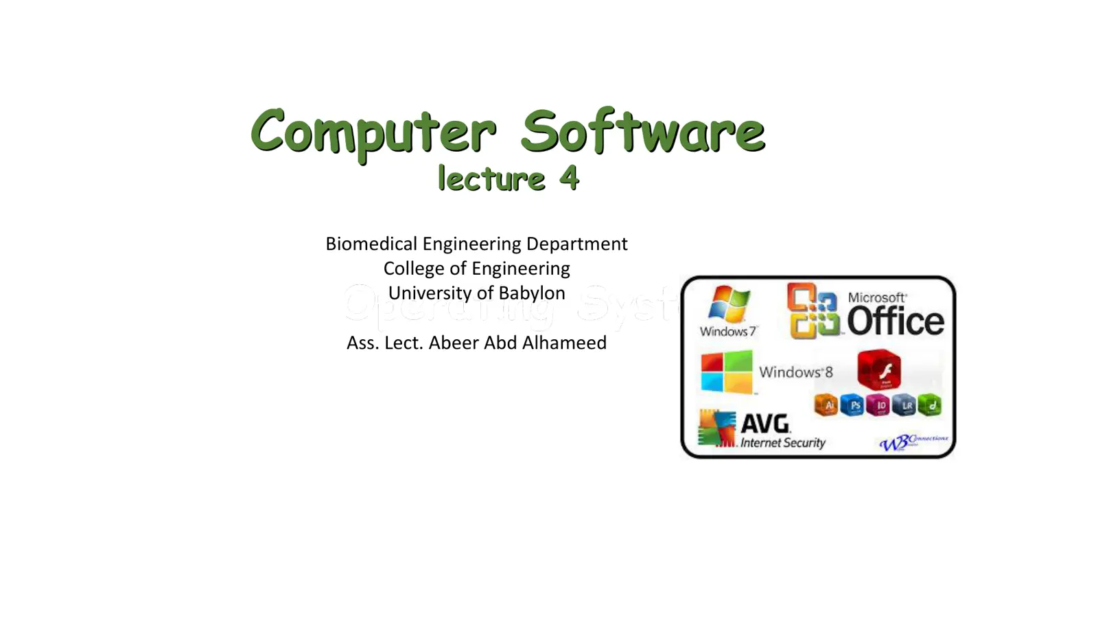 غلاف تقرير Computer Software
lecture 4