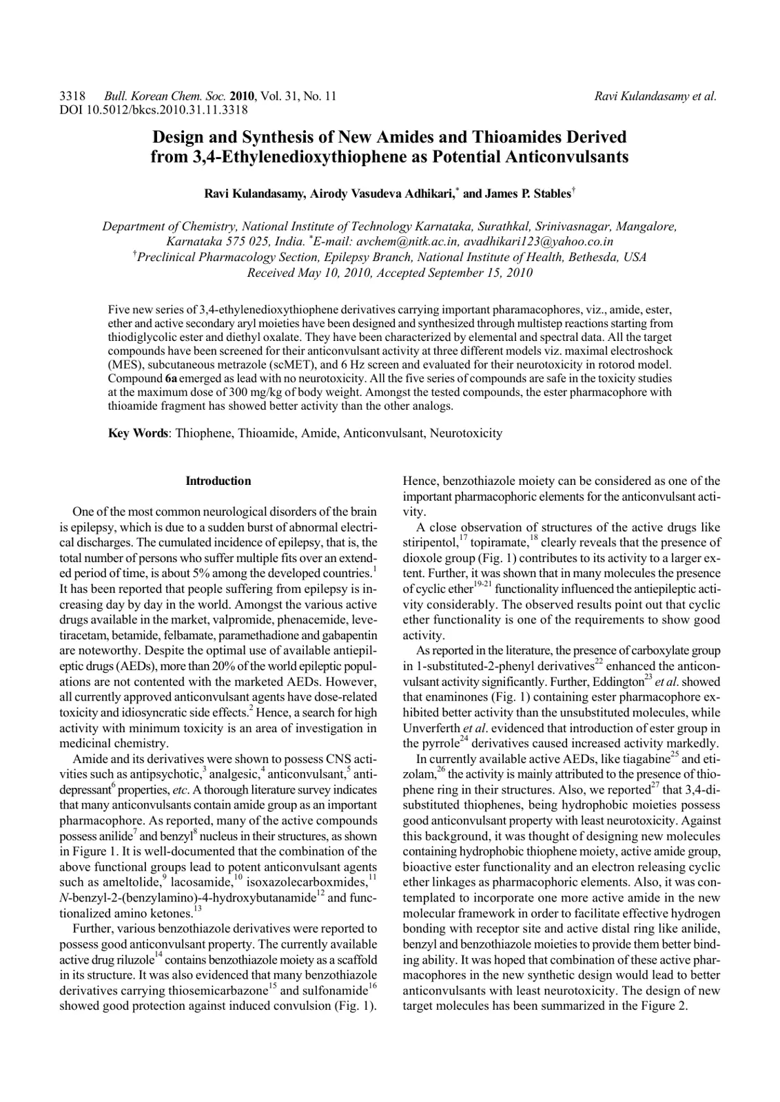 غلاف تقرير Design and Synthesis of New Amides and Thioamides Derived from 3,4-Ethylenedioxythiophene as Potential Anticonvulsants