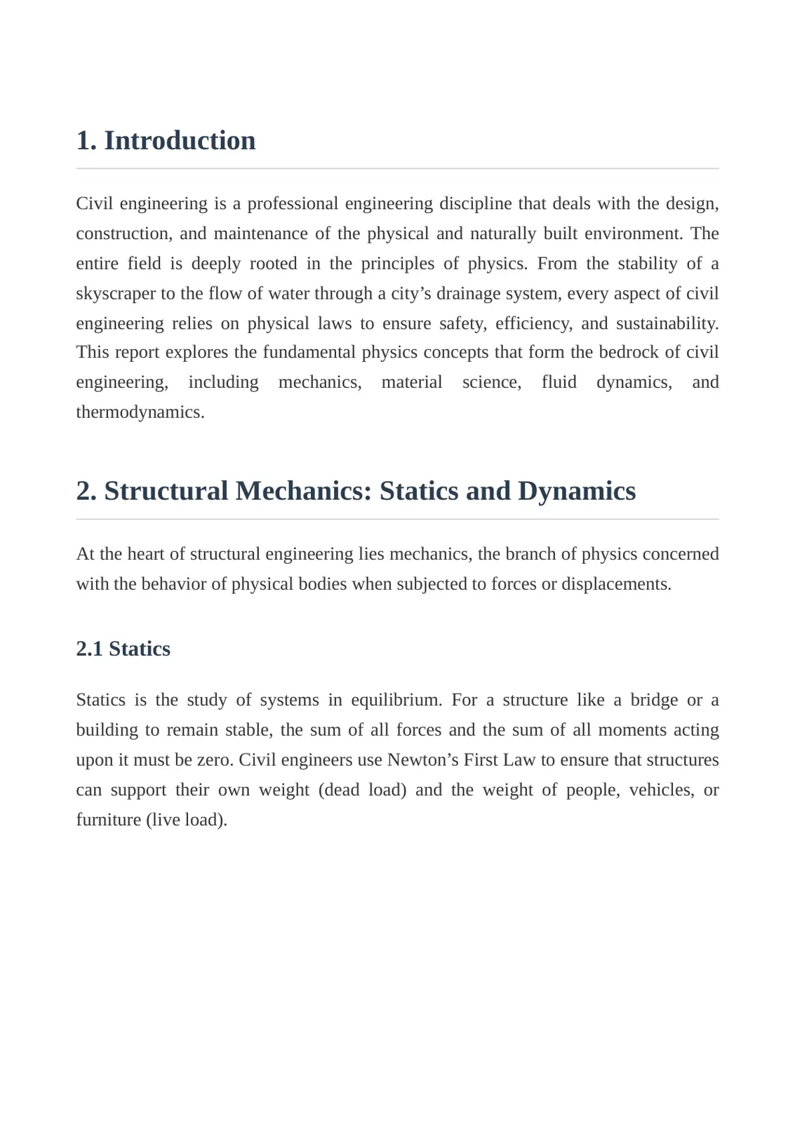 غلاف تقرير Physics in Civil Engineering