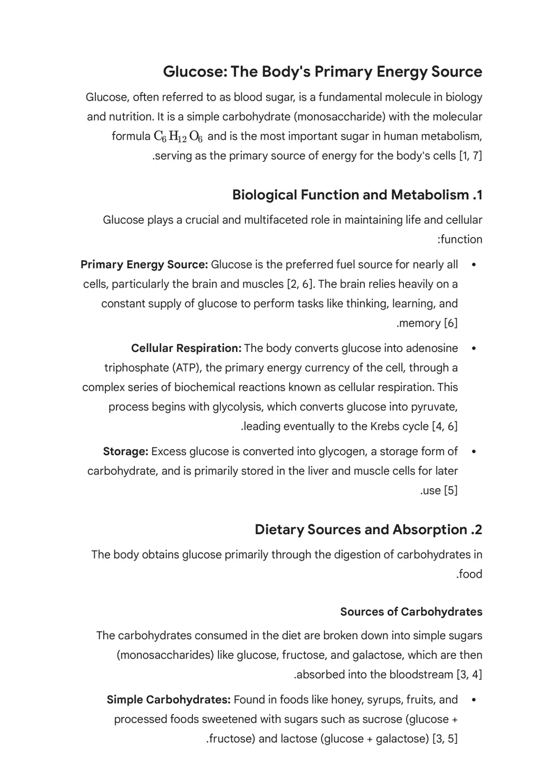 غلاف تقرير Glucose: The Body's Primary Energy Source