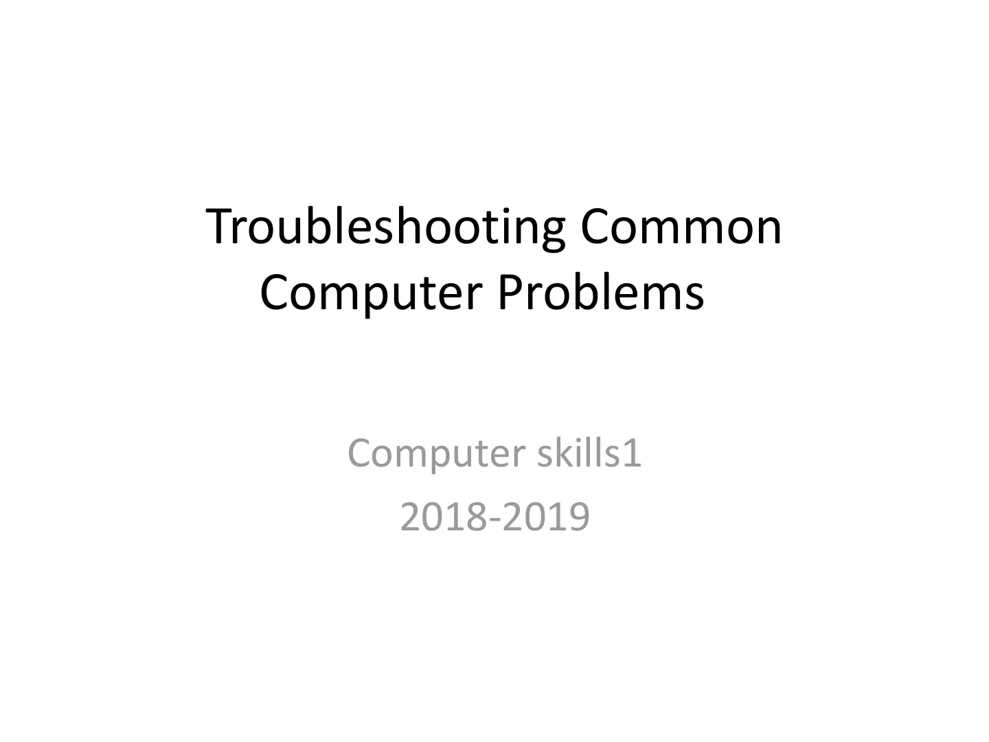 غلاف تقرير Troubleshooting Common Computer Problems