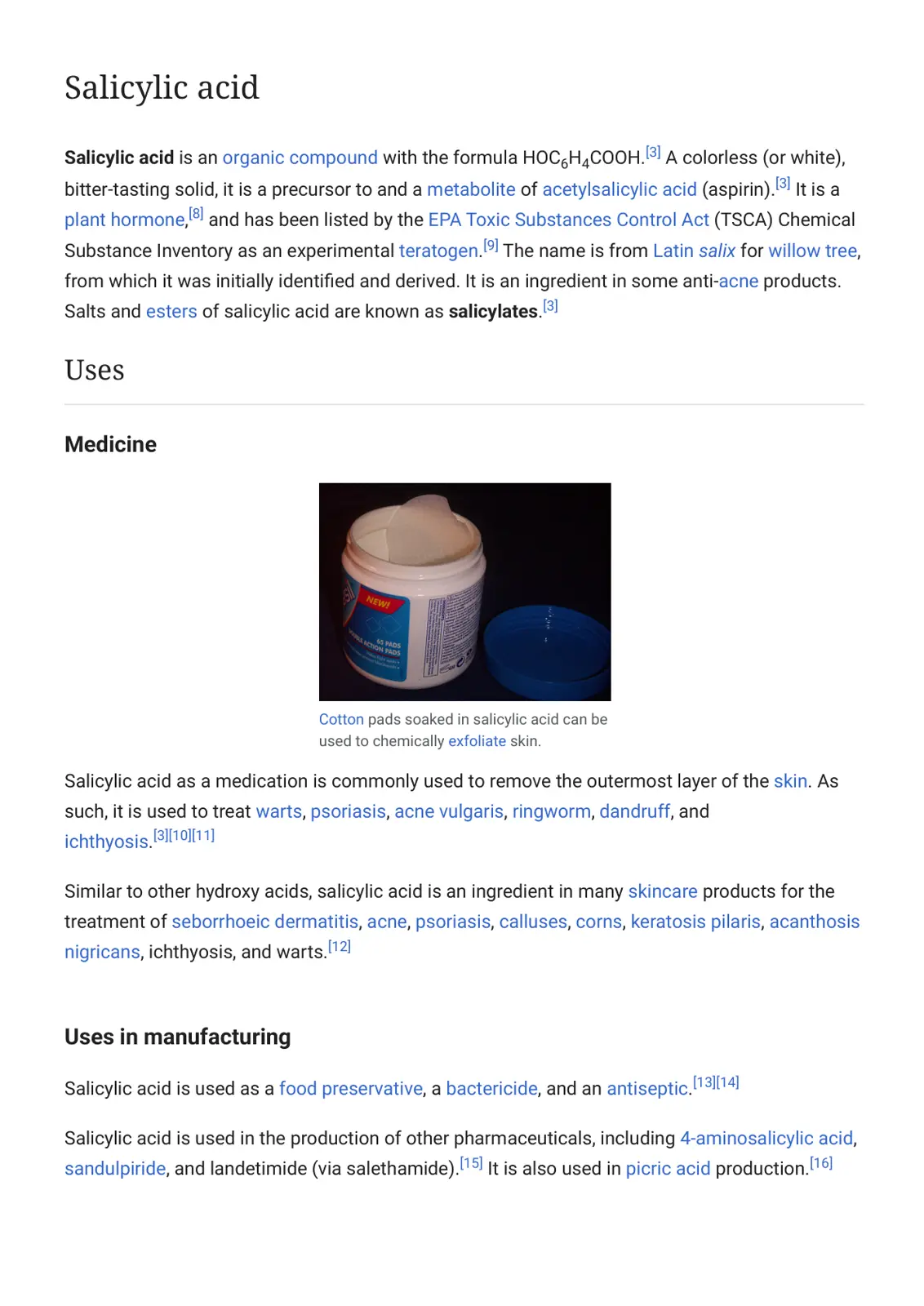 غلاف تقرير Salicylic acid