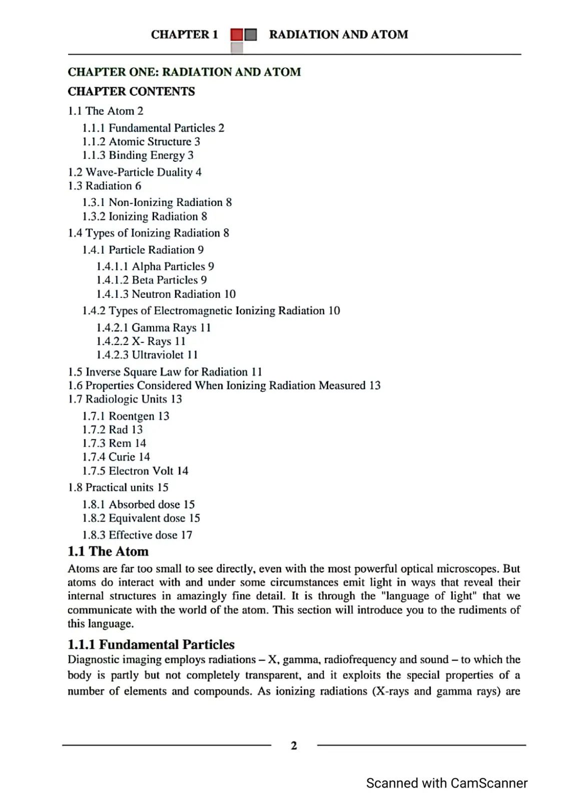 غلاف تقرير CHAPTER 1: RADIATION AND ATOM