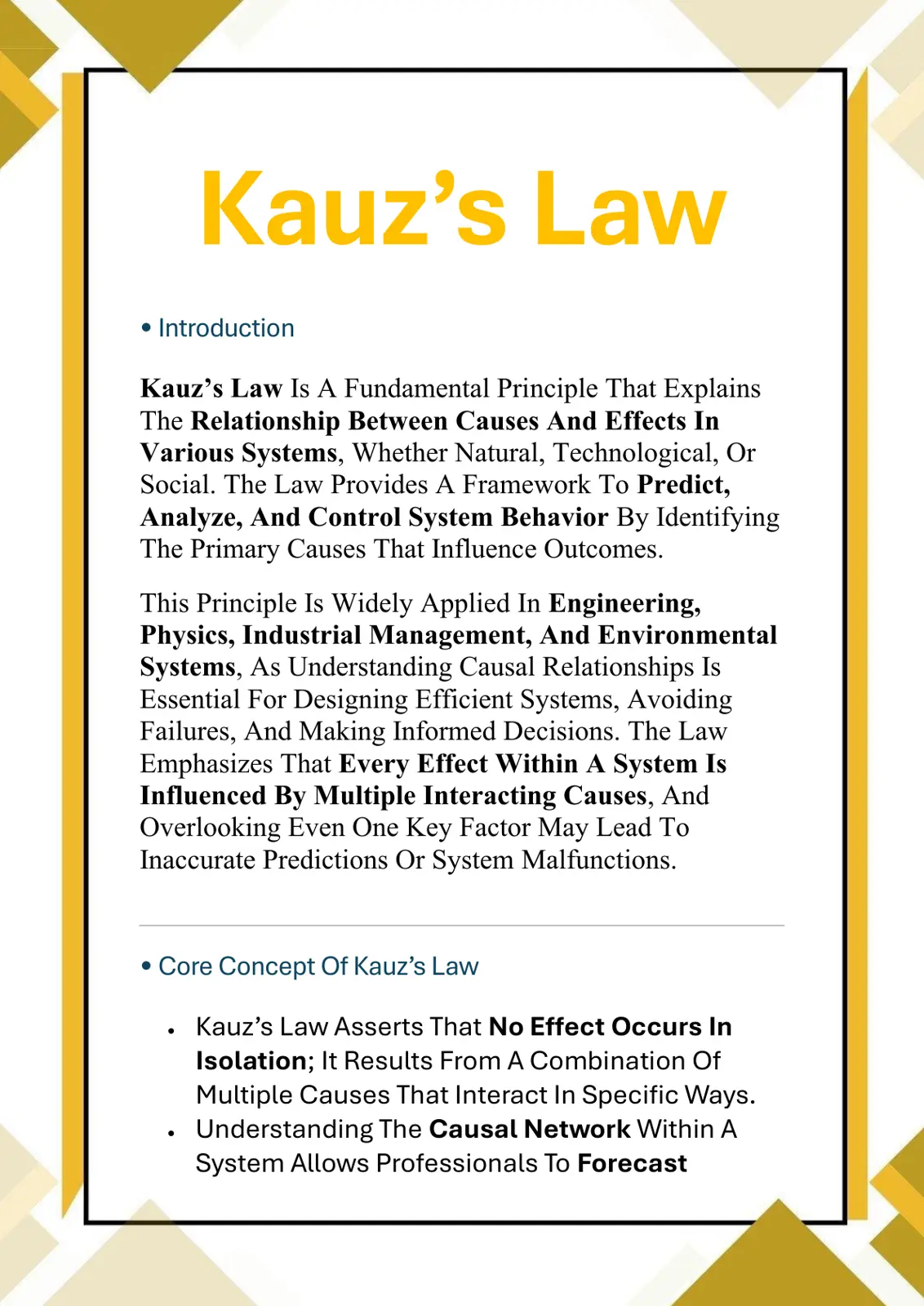 غلاف تقرير Kauz's Law