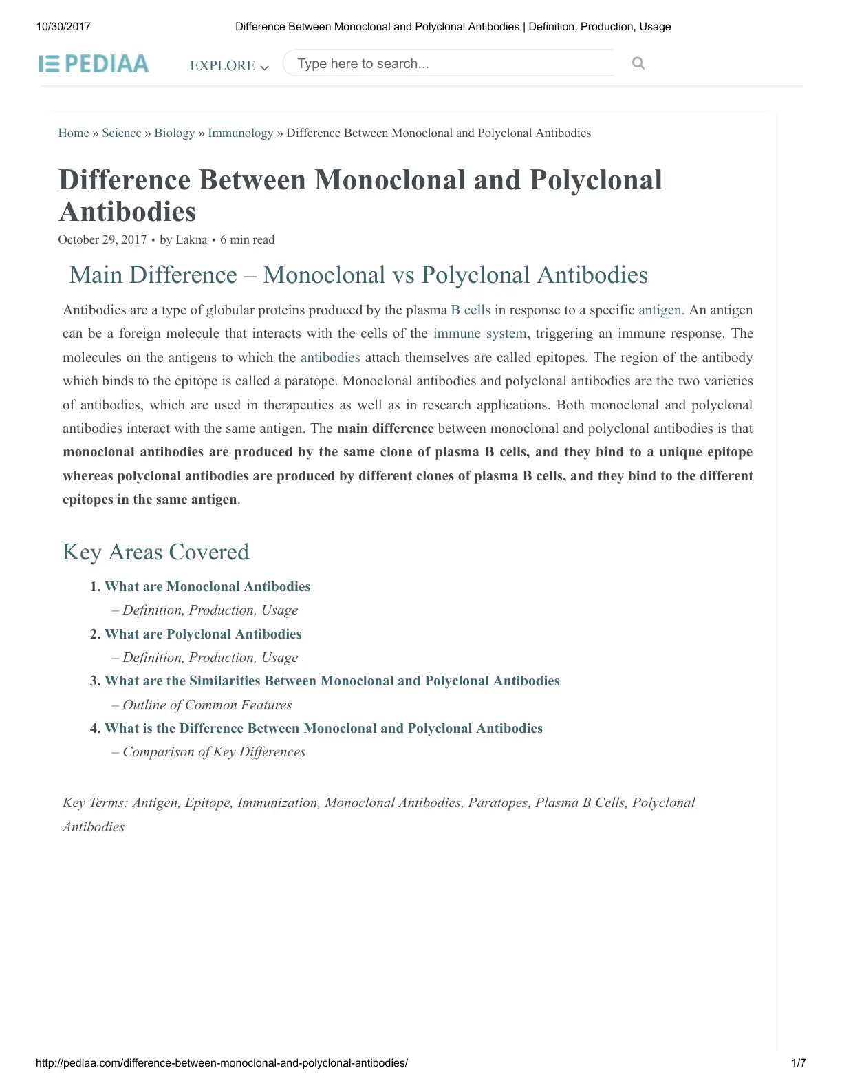 غلاف تقرير Difference Between Monoclonal and Polyclonal Antibodies
